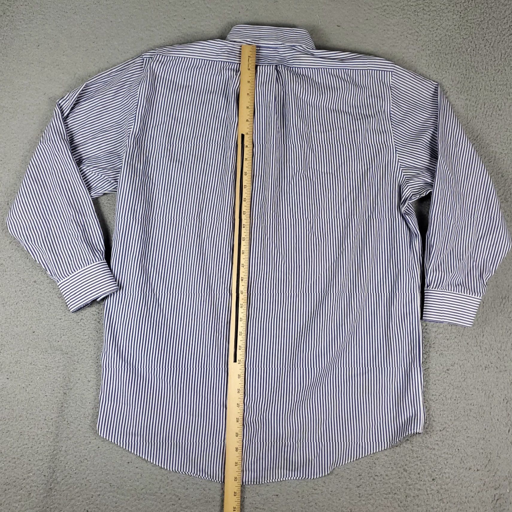 Brooks Brothers Brooks Brothers Shirt Mens 17 Dress Shirt Long Sleeve Blue Striped 100% Cotton Non-Iron Button-Down Regular Fit Mens Size 46R - 4 Thumbnail