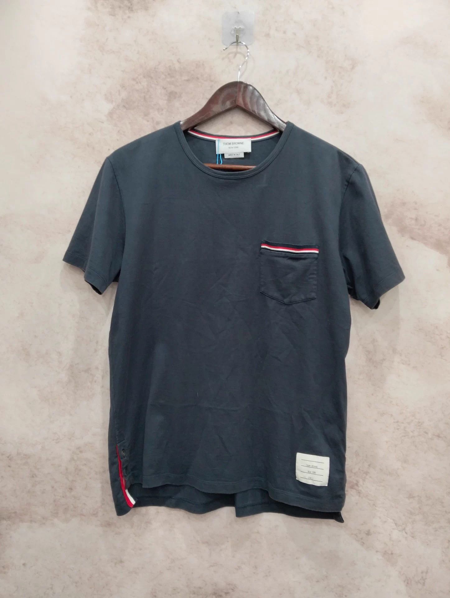 Thom Browne THOM BROWNE Navy Blue Short Sleeve Tee Size 2 Size US M / EU 48-50 / 2 - 1 Thumbnail