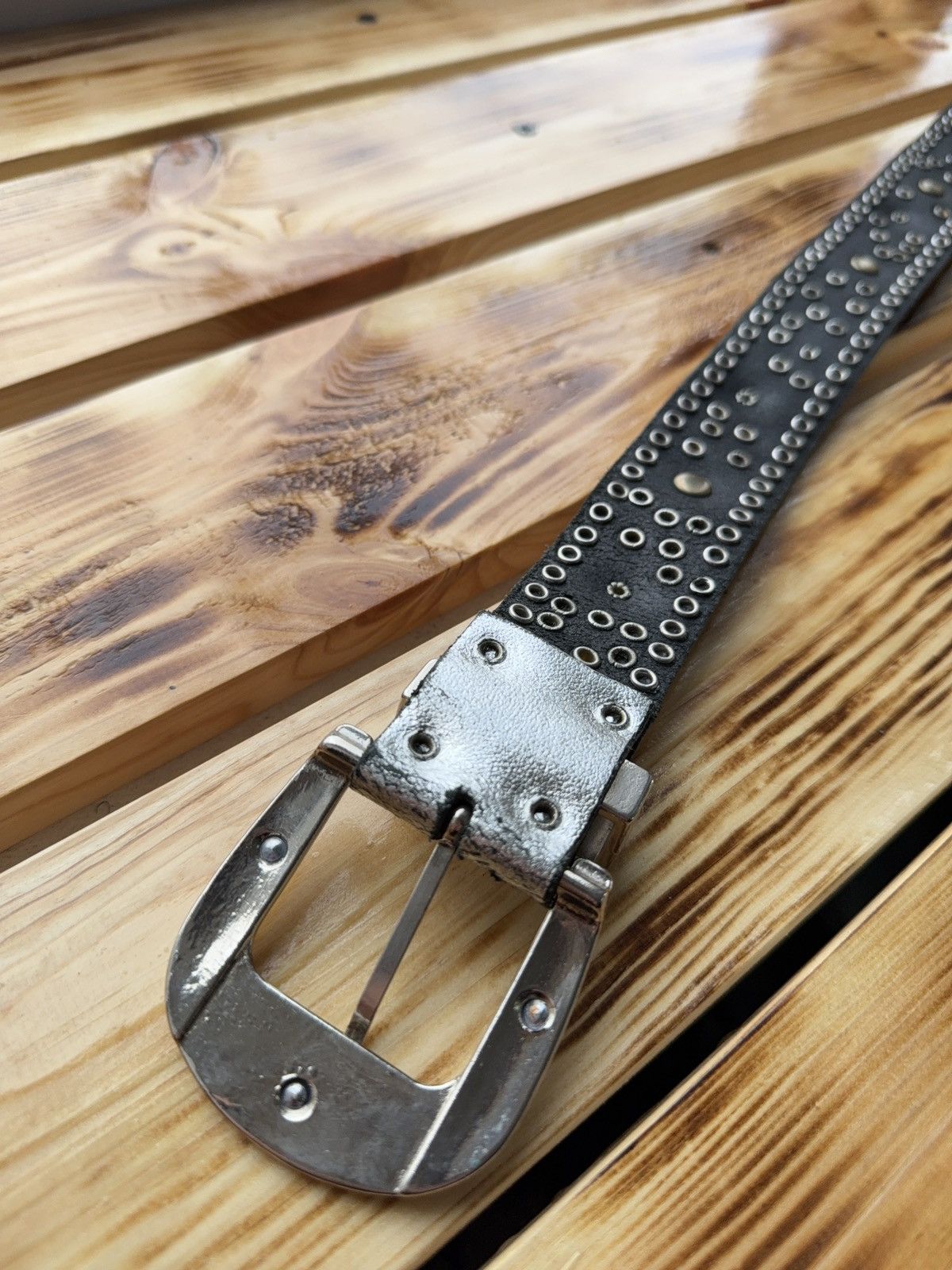 If Six Was Nine Vintage Japanese Studded Leather Punk Emo Rock Goth Y2K belt Size ONE SIZE - 12 Thumbnail