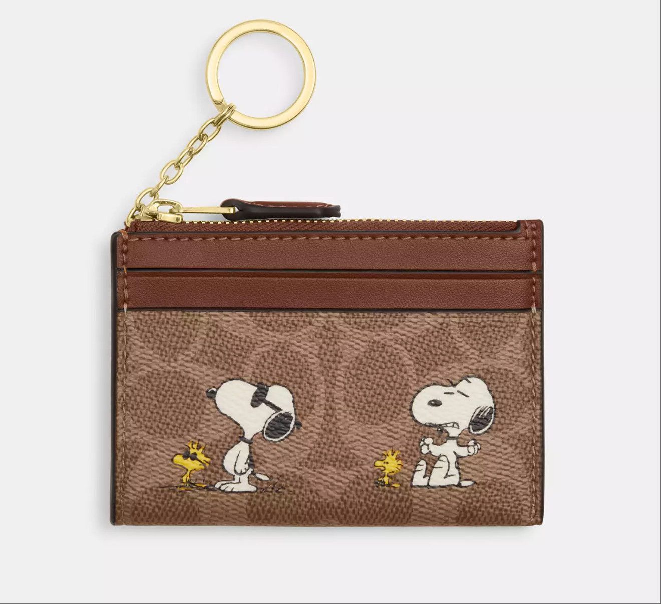 Coach X Peanuts Mini Skinny Id Case With Snoopy CBT14