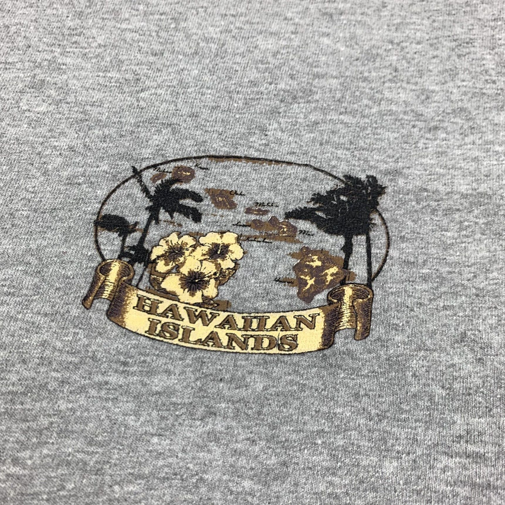 Vintage VINTAGE Hawaiian Islands T Shirt Adult Large Gray Travel Tropical Ocean Nature Size US L / EU 52-54 / 3 - 4 Thumbnail