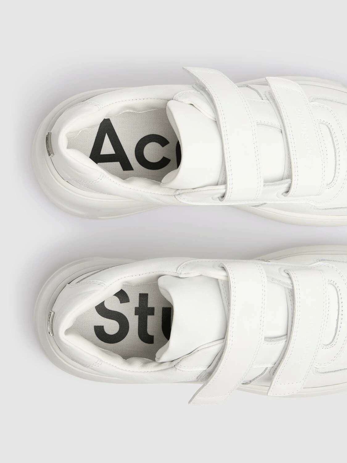 Acne Studios ACNE STUDIOS Steffey White Strap Platform Sneakers Size US 7 / IT 37 - 3 Thumbnail