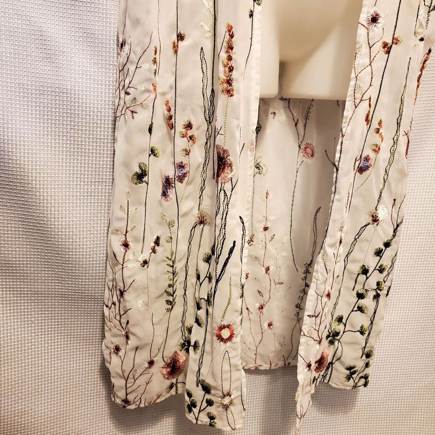 Vintage Woven Heart Kimono S/M Sheer Embroidered Wildflower Longline Hippie Bohemian Size S / US 4 / IT 40 - 6 Thumbnail