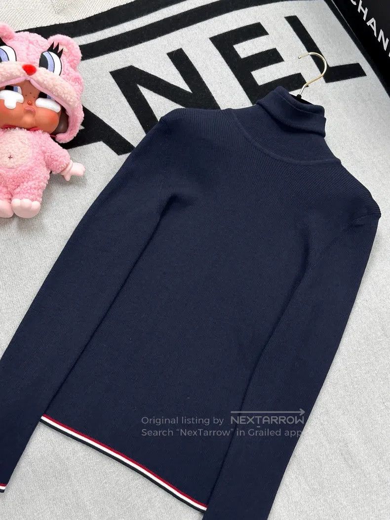 Thom Browne Thom Browne Navy Blue Long Sleeve Knit Sweater Size S / US 4 / IT 40 - 1 Thumbnail