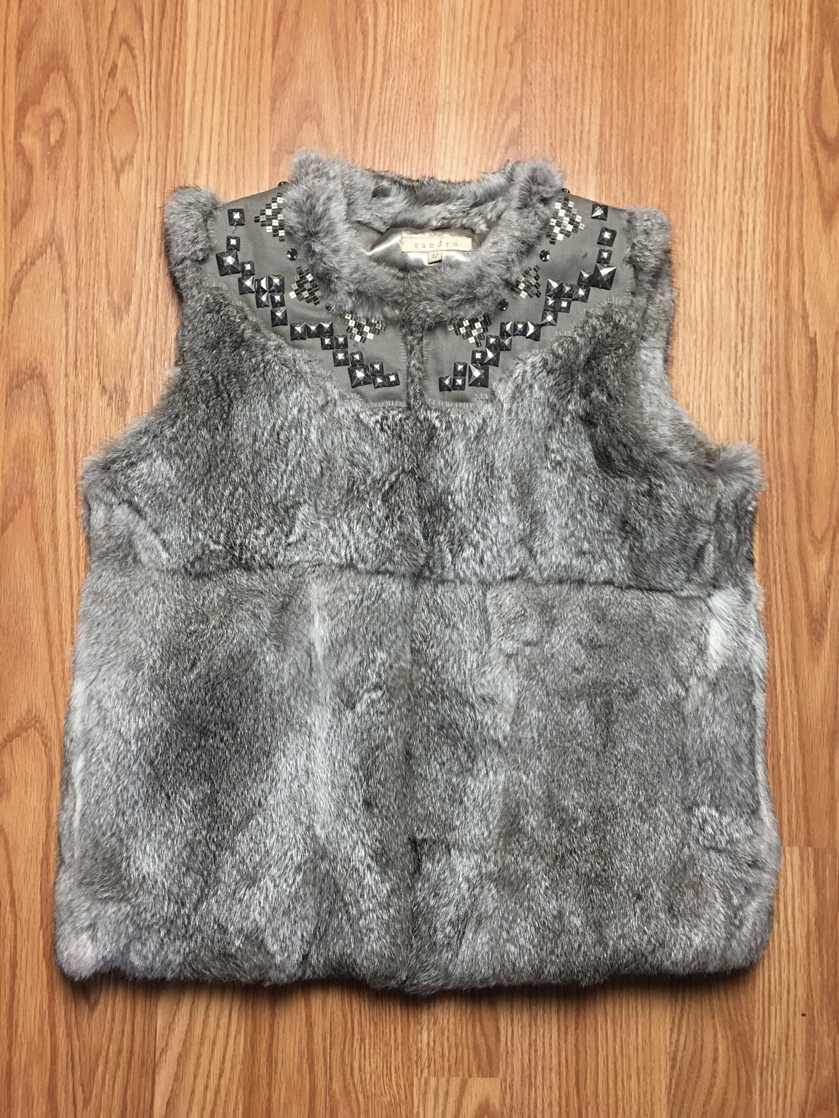 Sandro Sandro Paris Rabbit Fur Vest Jacket Size T2/ M Size M / US 6-8 / IT 42-44 - 8 Thumbnail