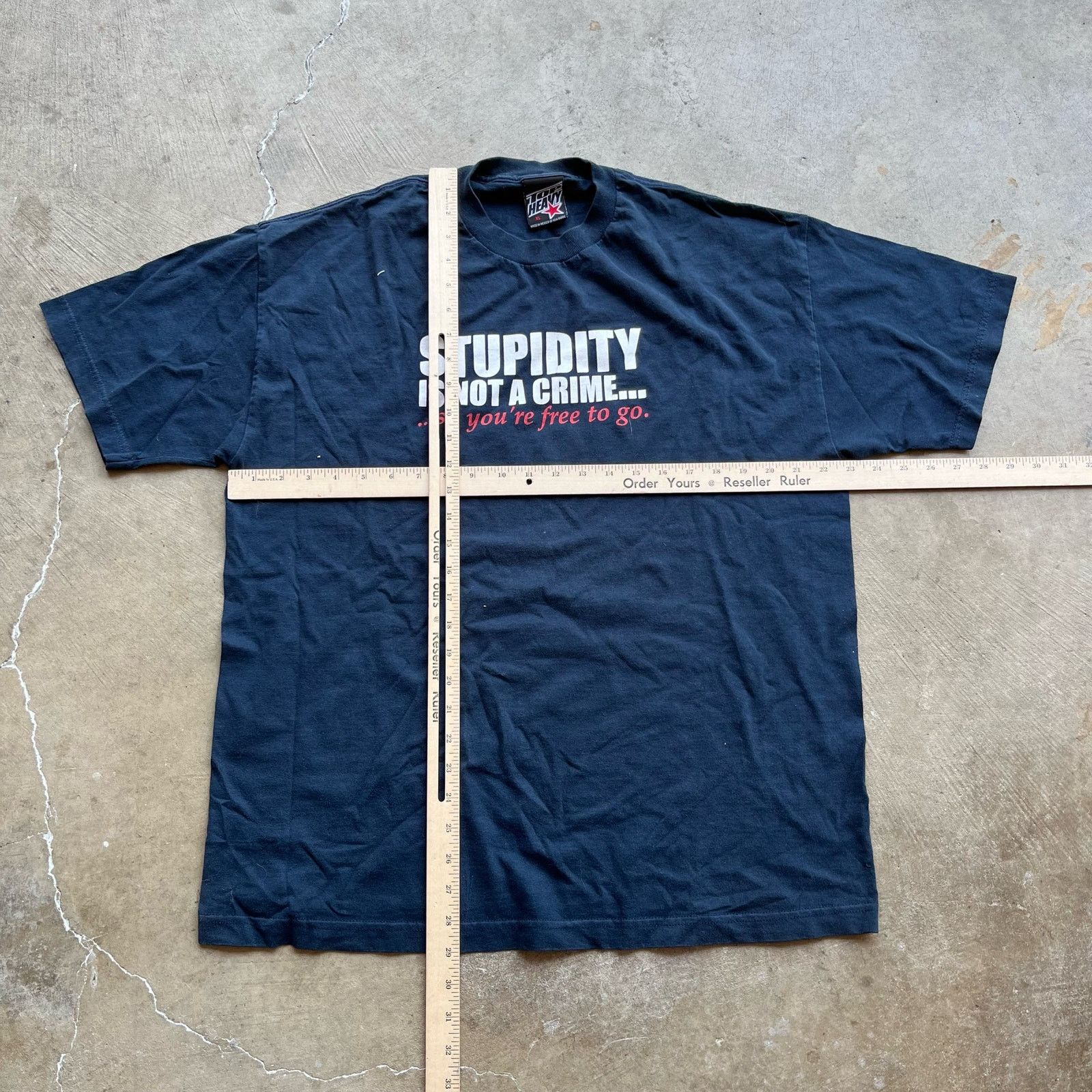 Vintage vintage top heavy y2k stupidity parody script tee shirt XL Size US XL / EU 56 / 4 - 5 Thumbnail