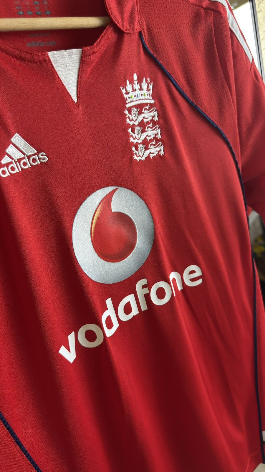 Adidas Adidas England Cricket V-Neck Vodafone Tech Jersey Size US L / EU 52-54 / 3 - 4 Thumbnail