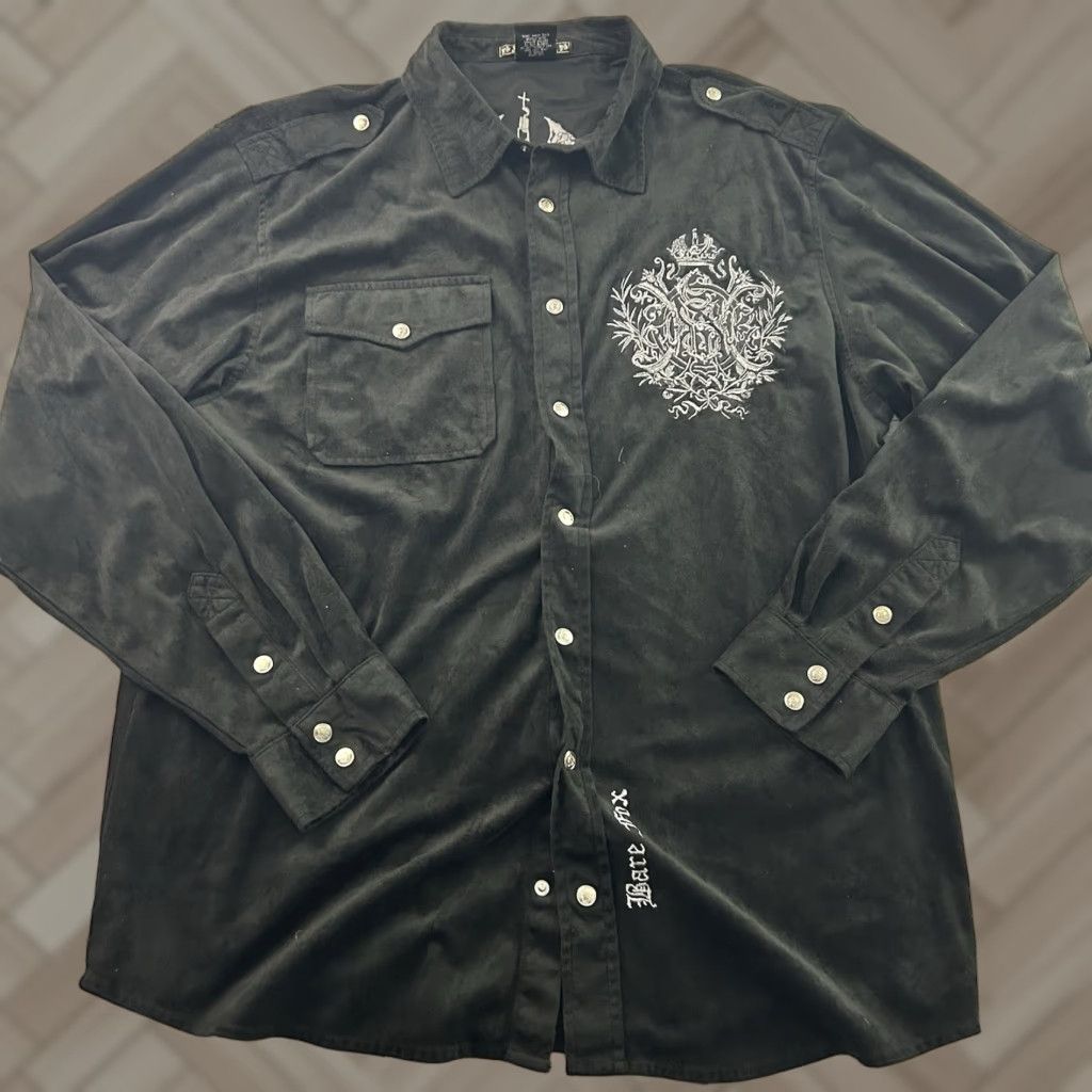 Vintage VINTAGE Bare Fox Shirt Men's 2XL Black Button-Up Embroidered Snap Front Size US XXL / EU 58 / 5 - 1 Thumbnail
