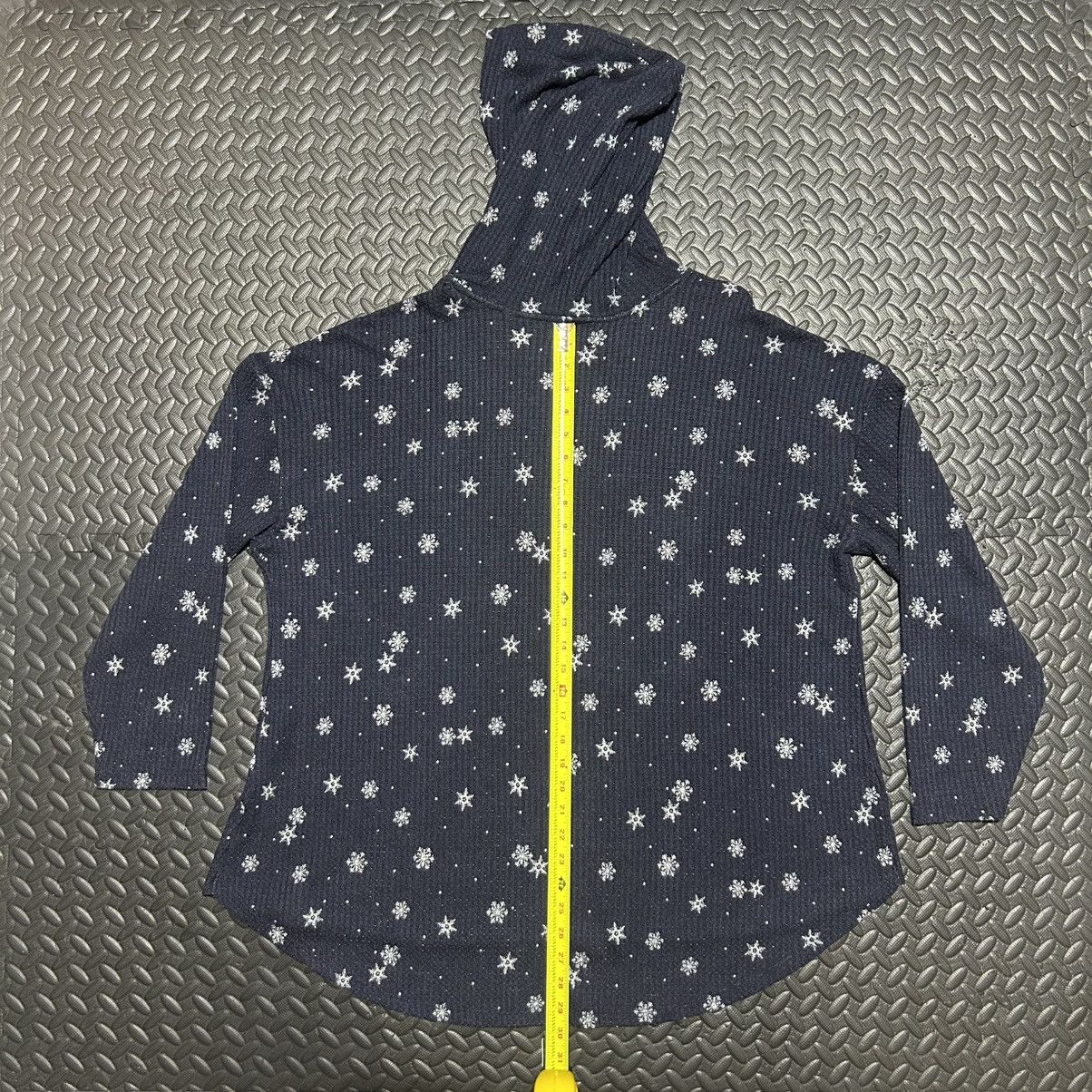 Other Lane Bryant Hoodie Tee Top Snowflake Navy Curved Hem 22/24 Size 4XL / US 24-26 - 9 Thumbnail
