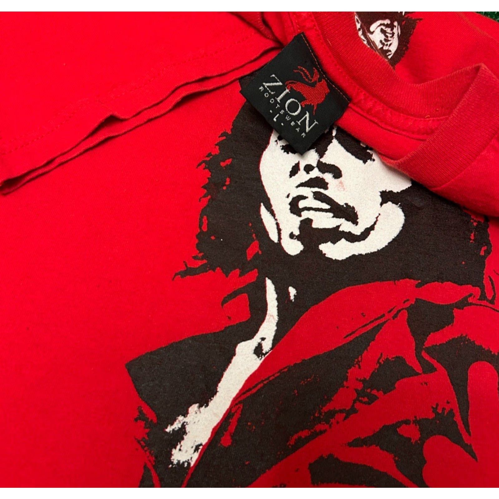 Vintage VINTAGE Bob Marley Shirt 90s Mens L Red Zion Freedom Fighter 2001 VTG Shirt Mens Size Large Zion 90s Red Size US L / EU 52-54 / 3 - 3 Thumbnail