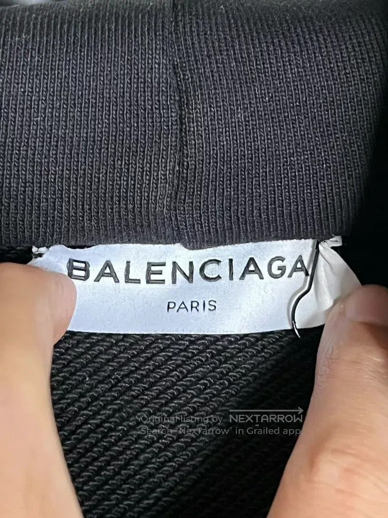 Balenciaga Balenciaga Black and white wheat ear logo letter hoodie Size US L / EU 52-54 / 3 - 4 Thumbnail