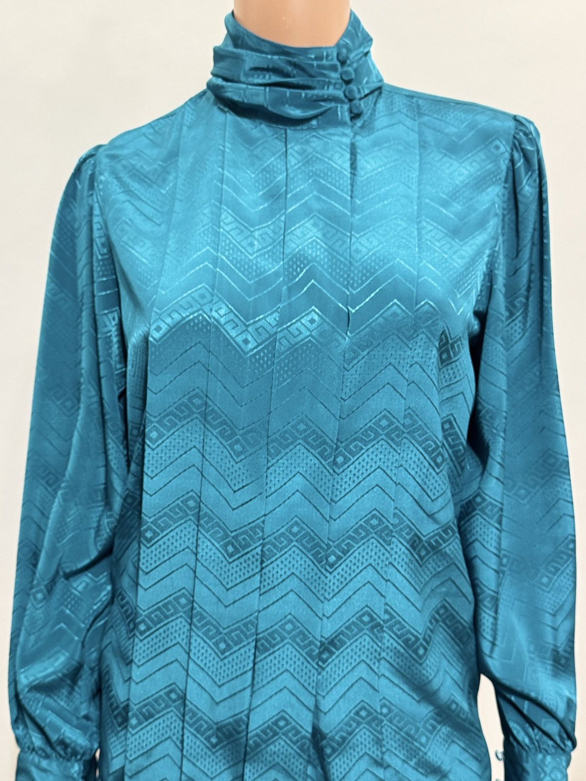 Vintage Women’s 1980’s High Neck Blouse Size M / US 6-8 / IT 42-44 - 2 Thumbnail
