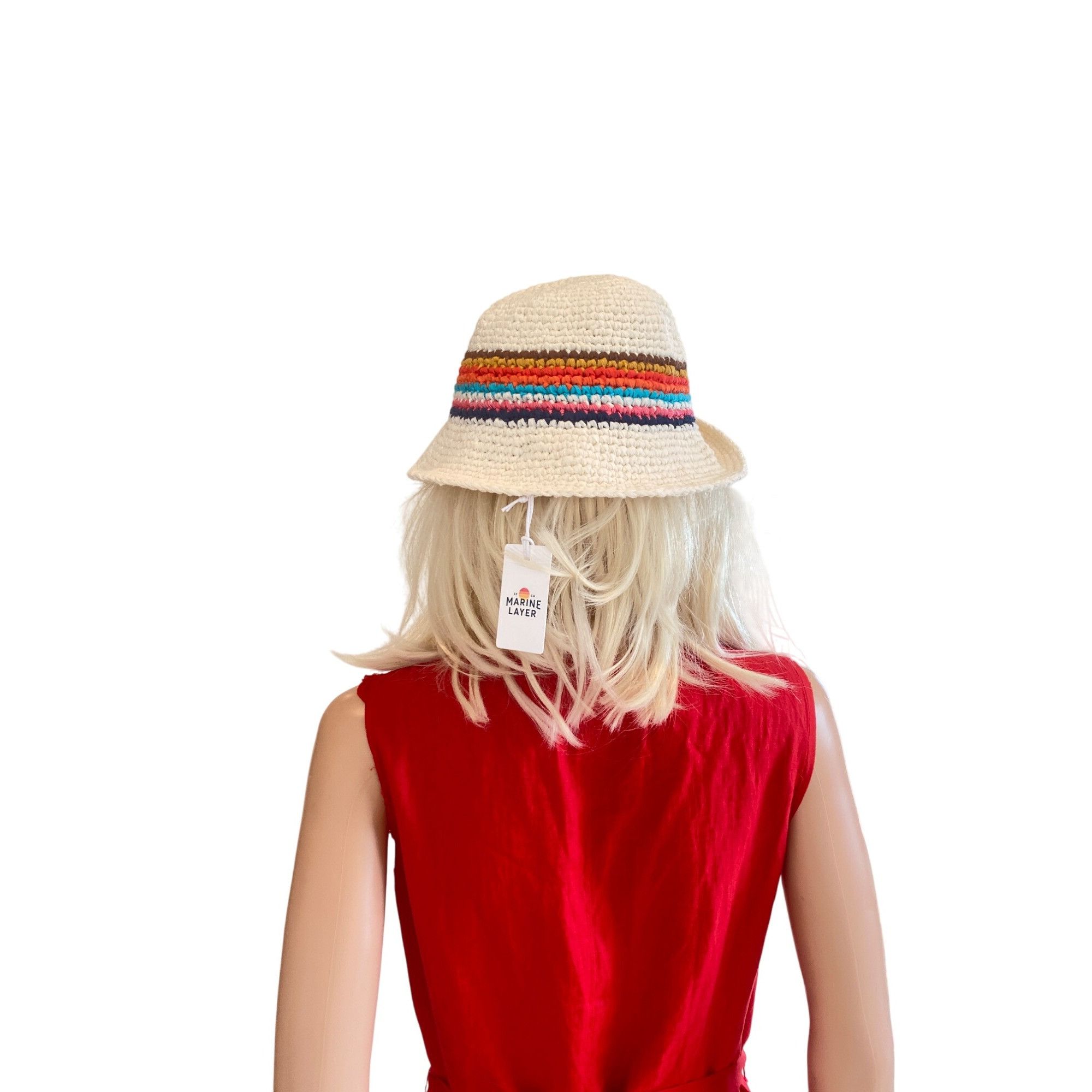 Marine Layer NWT Marine Layer Crochet Bucket Hat in Multi Stripe MSRP$75 Size ONE SIZE - 12 Thumbnail