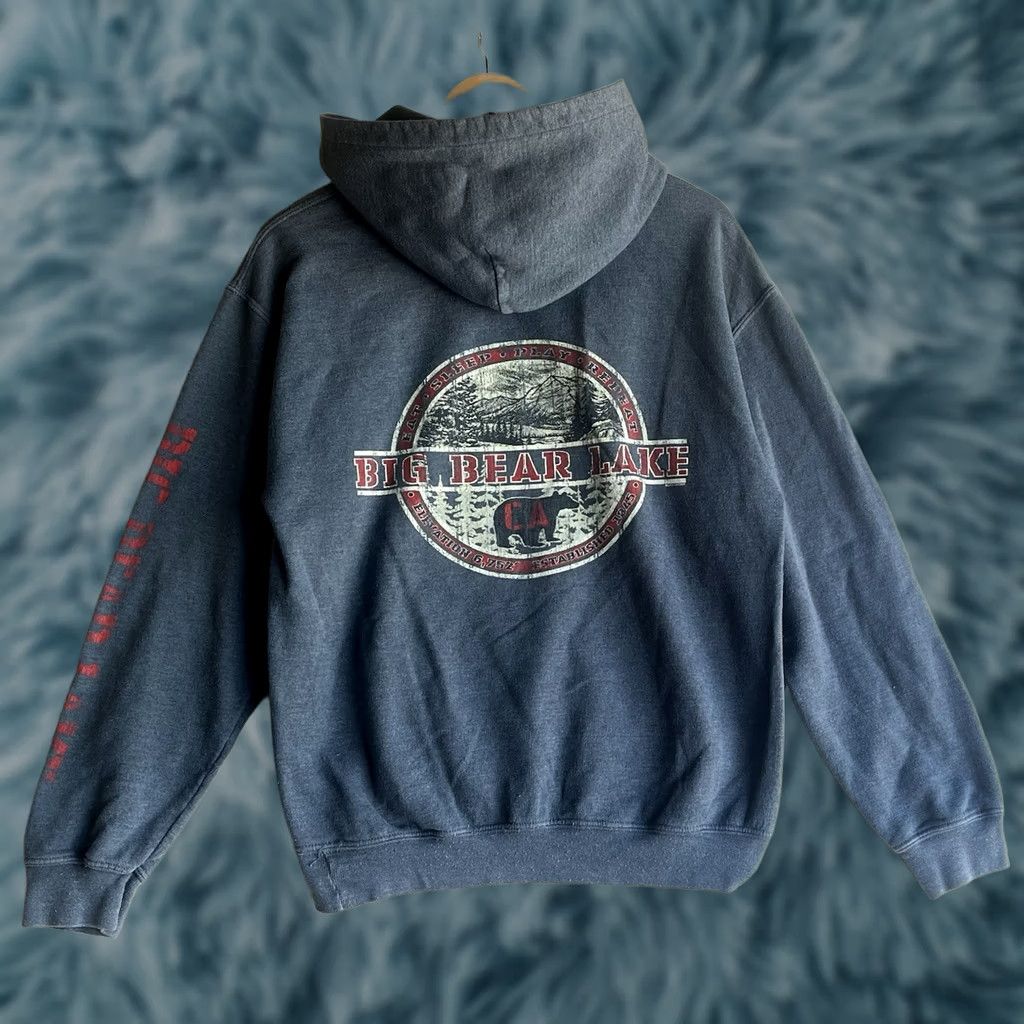 Gildan Gildan Hooded Sweatshirt Blue Size M Unisex Cotton Blend Pullover Big Bear Lake California Hoodie Mens Womens Size US M / EU 48-50 / 2 - 1 Thumbnail