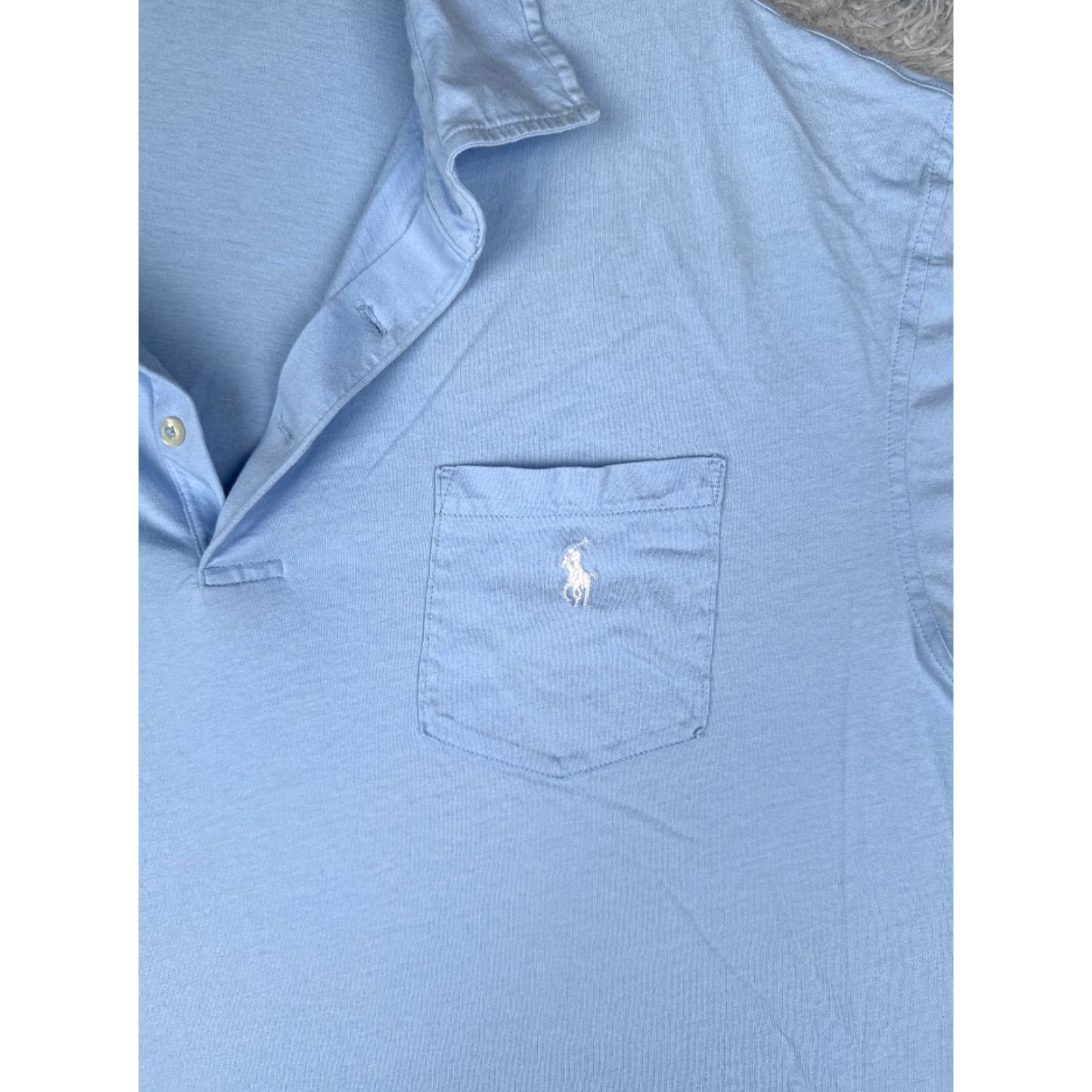 Polo Ralph Lauren Polo Ralph Lauren Shirt Adult 2XB Blue 100% Cotton Short Sleeve Pocket Polo Shirt Mens 2XB Blue Polo Ralph Lauren Shirt Size US XXL / EU 58 / 5 - 6 Thumbnail