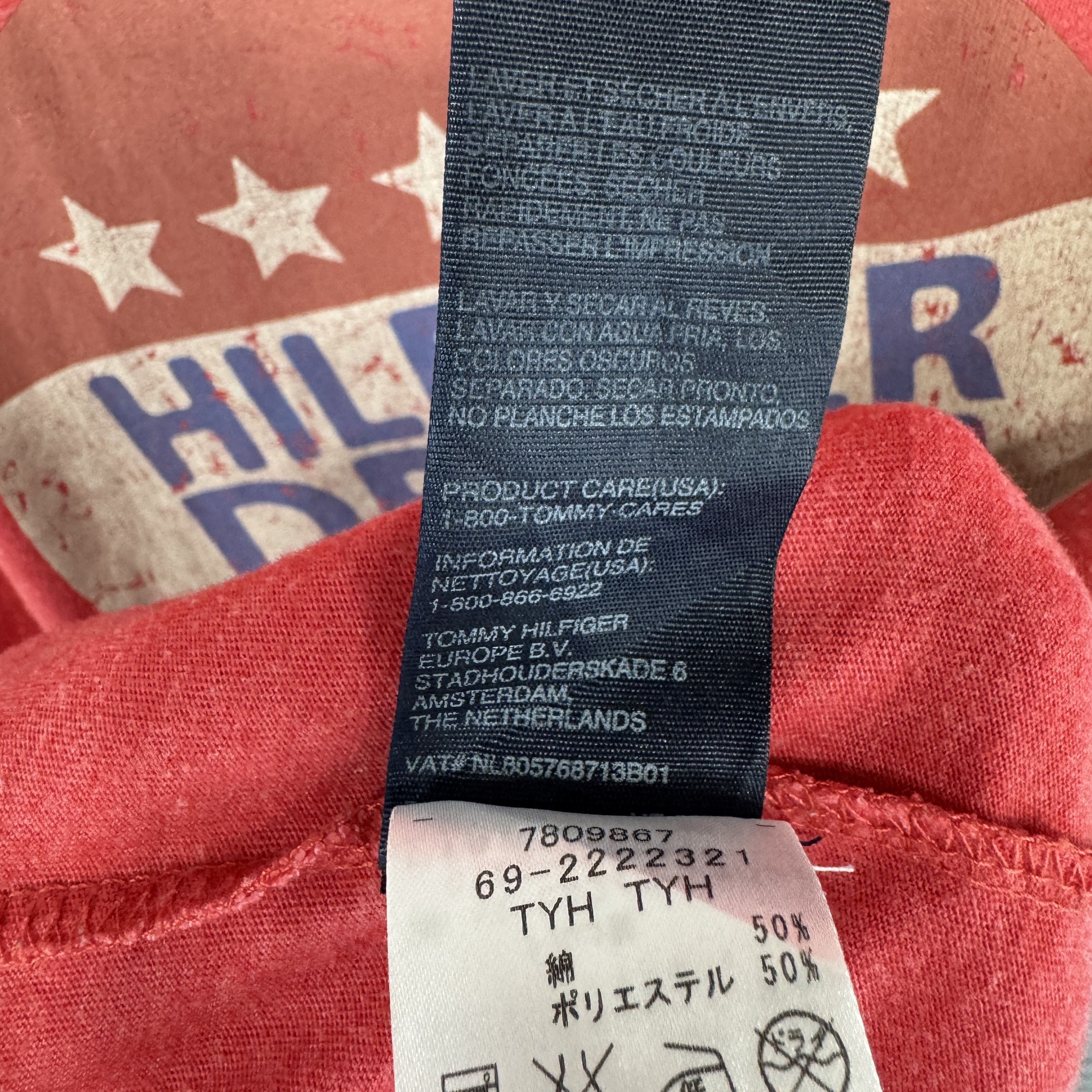 Tommy Hilfiger Tommy Hilfiger Hilfiger Denim "Stars & Stripes" Red Tshirt Size US L / EU 52-54 / 3 - 8 Thumbnail