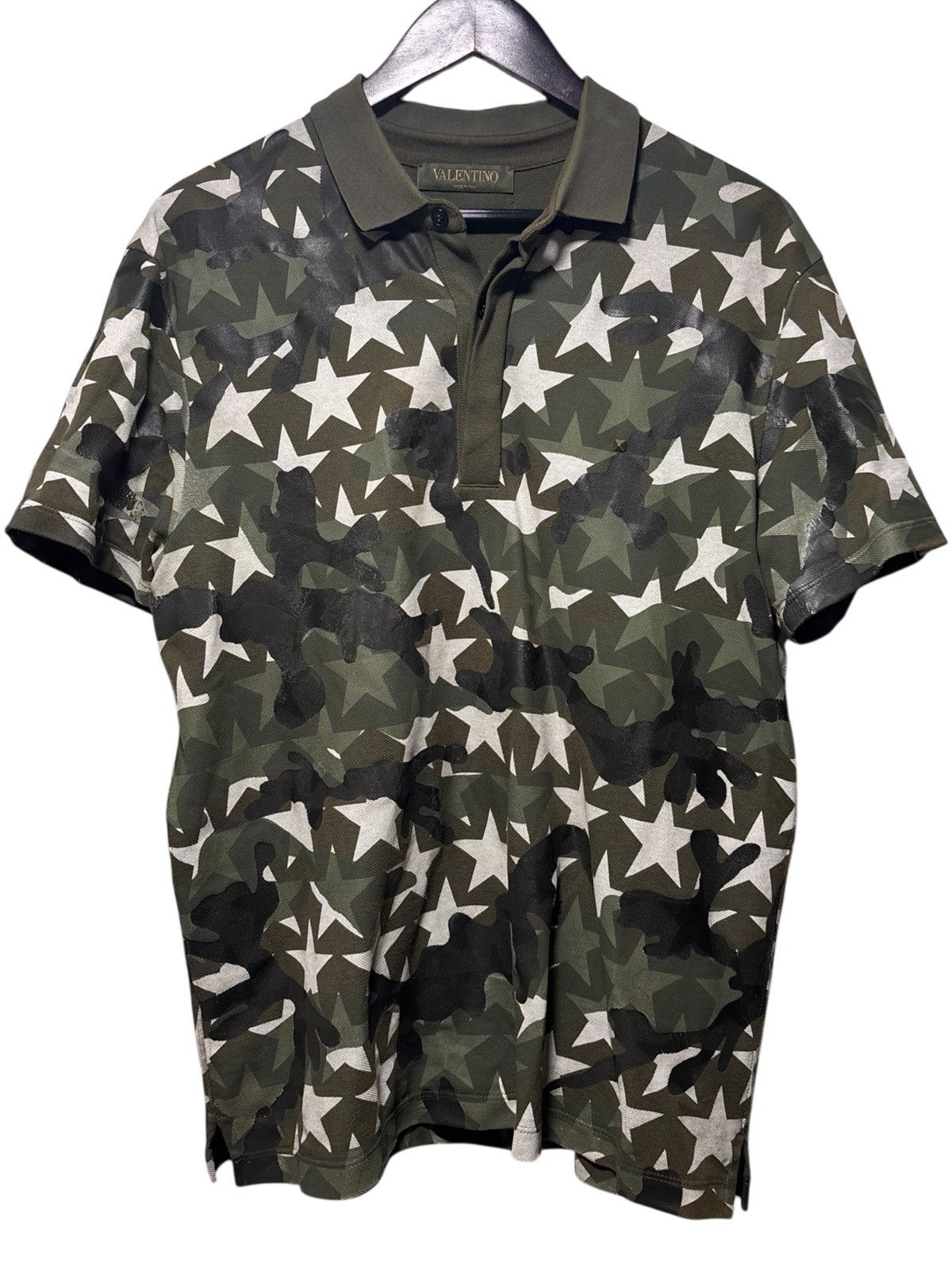 Valentino Valentino Camo Star All Over Print Polo Mens Medium Size US M / EU 48-50 / 2 - 1 Thumbnail