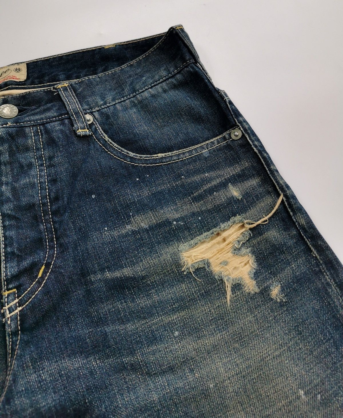 Japanese Brand Jorts Baggy Pensee Japan Repaired Denim JNCO Size US 30 / EU 46 - 6 Thumbnail
