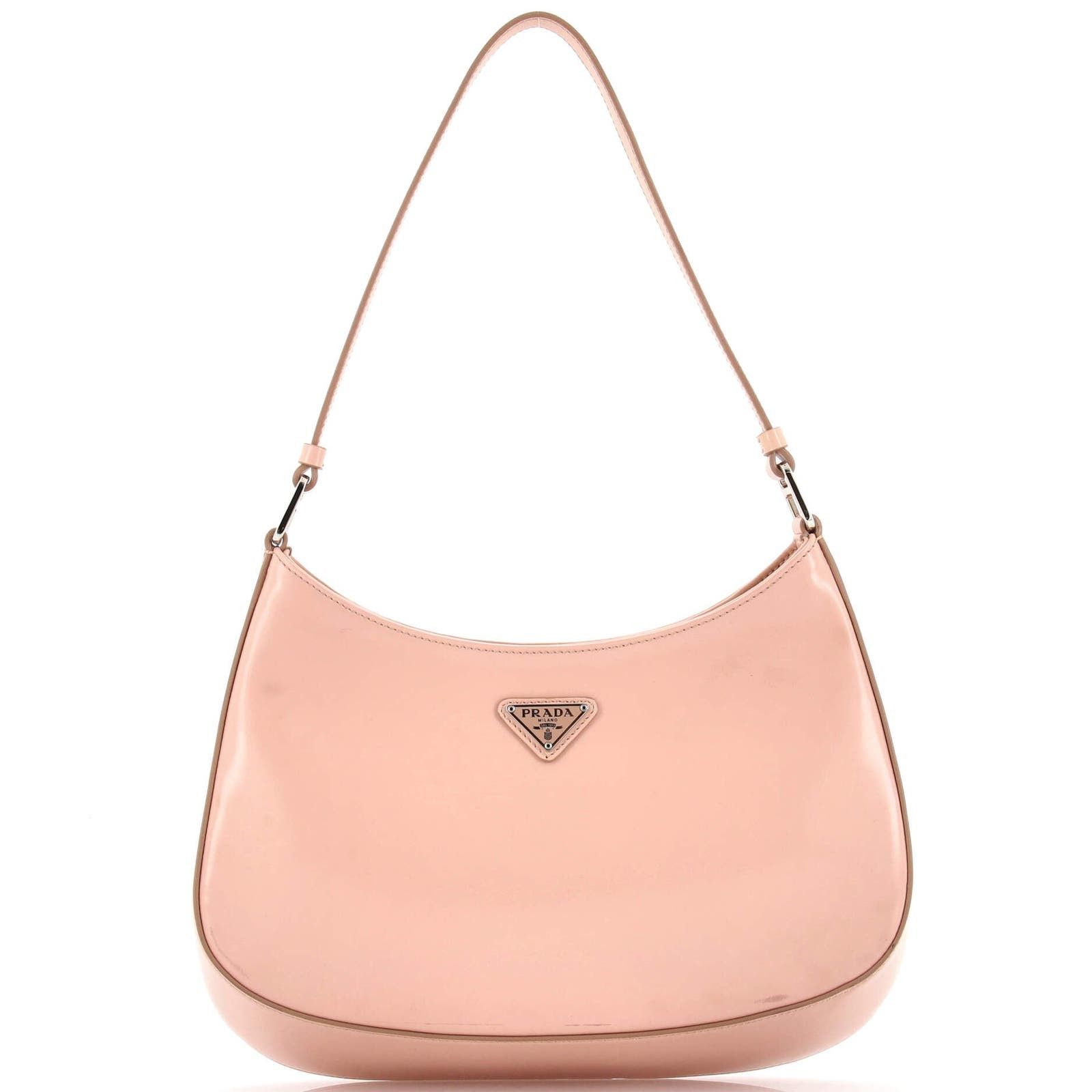 image of Prada Cleo Shoulder Bag Spazzolato Leather Medium in Pink, Women's