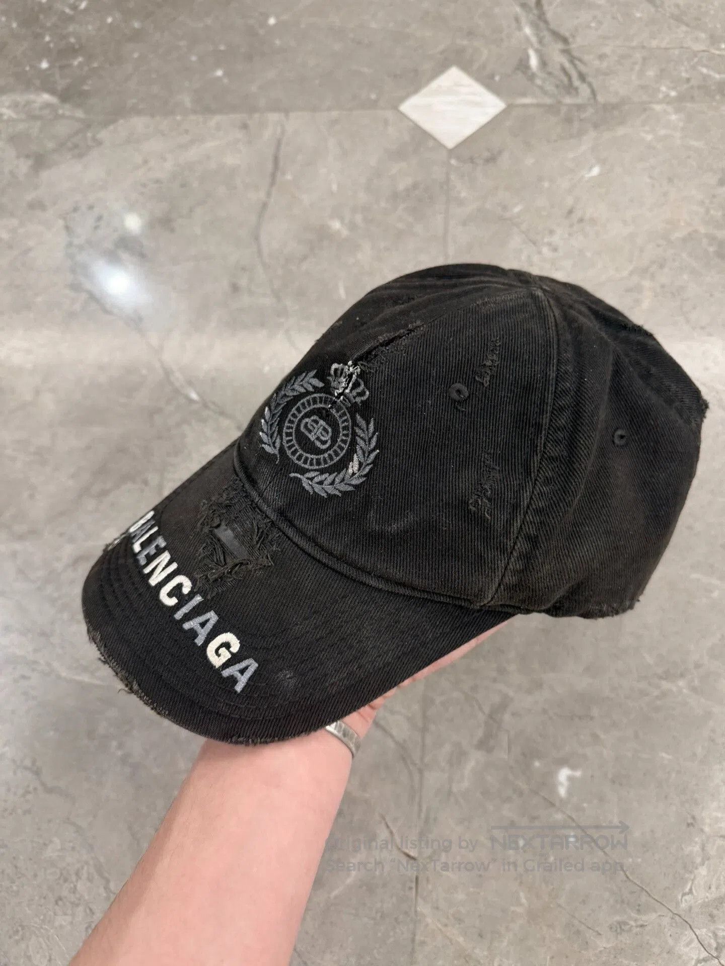 Balenciaga Balenciaga Distressed Duckbill Cap. Size ONE SIZE - 2 Thumbnail