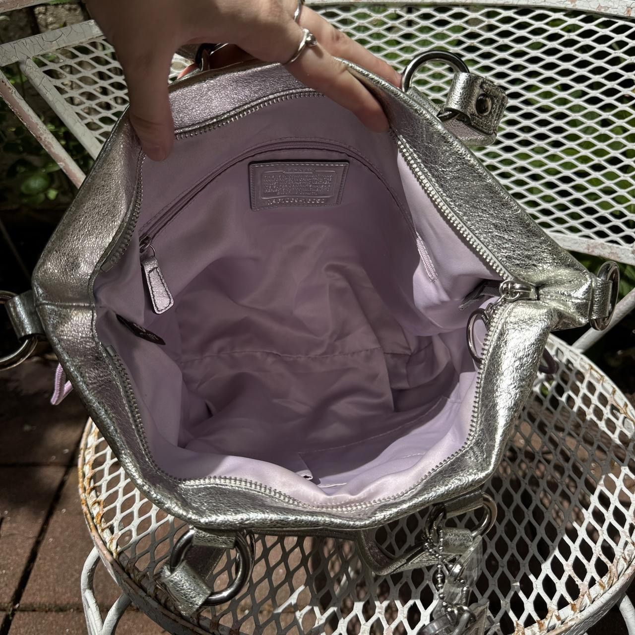 Coach Rare Coach Poppy Silver & Purple Geometric Tote Size ONE SIZE - 6 Thumbnail