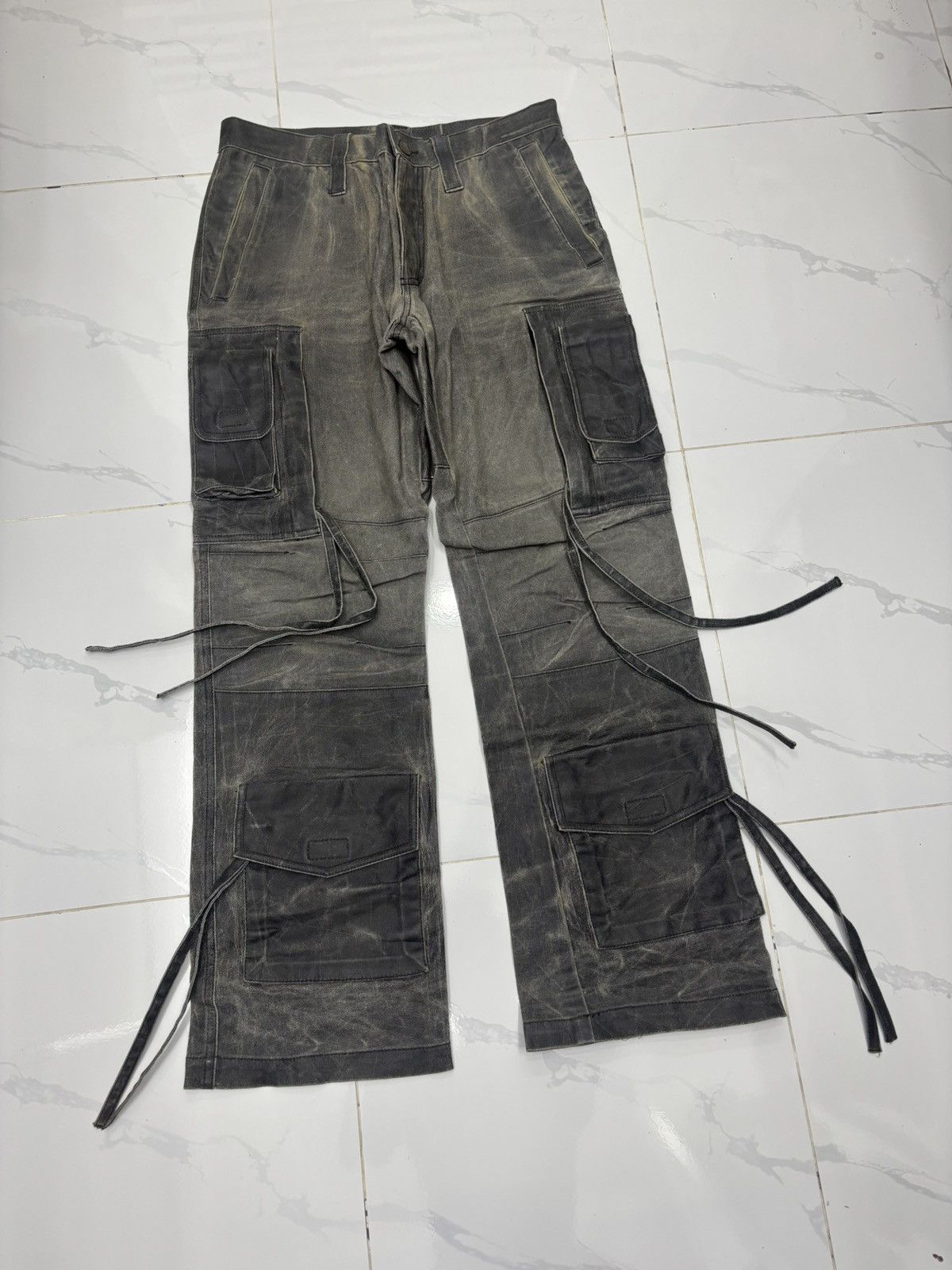 Gaultier Homme Objet × Jean Paul Gaultier × Vintage Iconic Jean Paul Gaultier Wax Tactical Multi Pocket Jeans Size US 32 / EU 48 - 5 Thumbnail