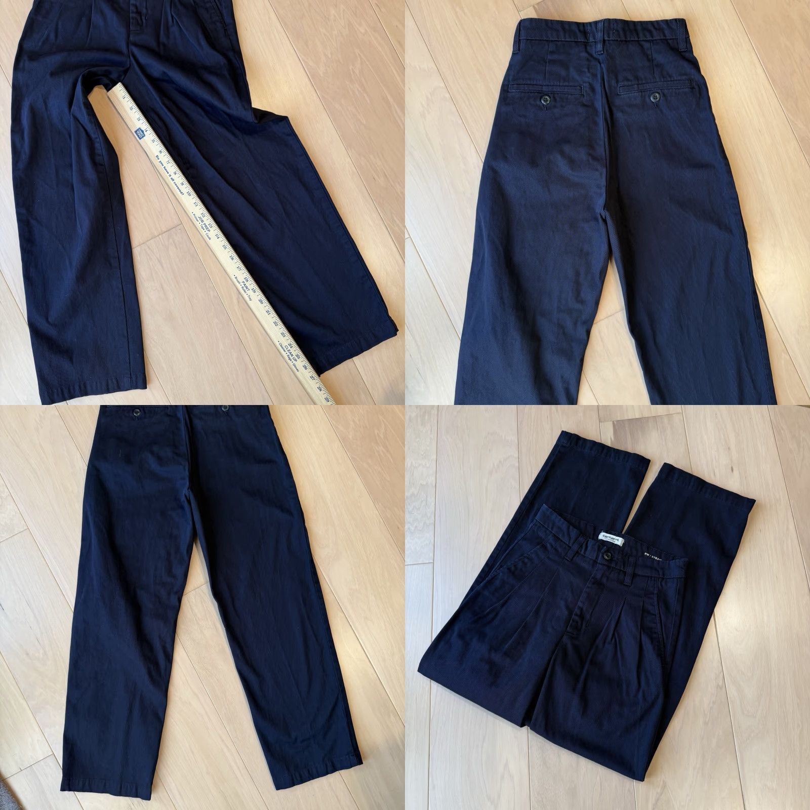 Carhartt Wip Carhartt WIP Cara Pants Women's 25 Blue High Waisted Pleated Straight Chino 90s Logo Vintage? (No) Size 42" / US 20 - 8 Thumbnail