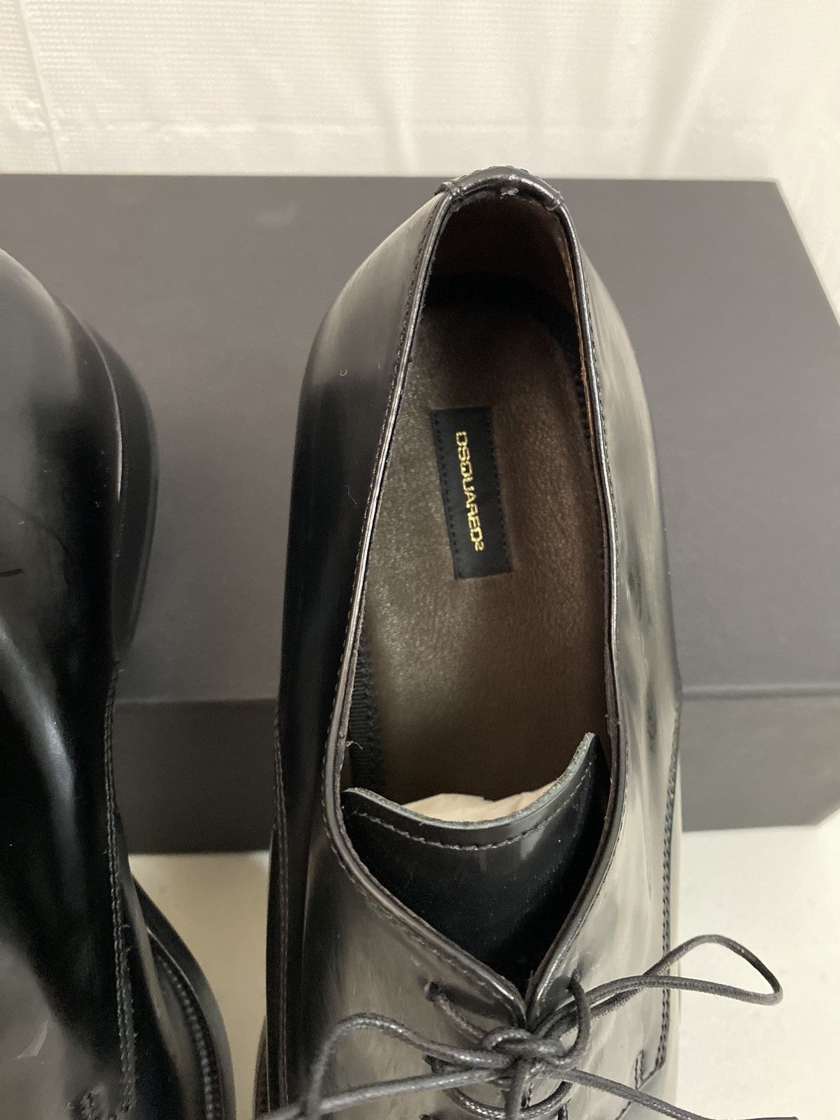 Dsquared2 Dsquared2 🇮🇹 Black Polished Leather Evening Derby 12 NEW Size US 12 / EU 45 - 8 Thumbnail