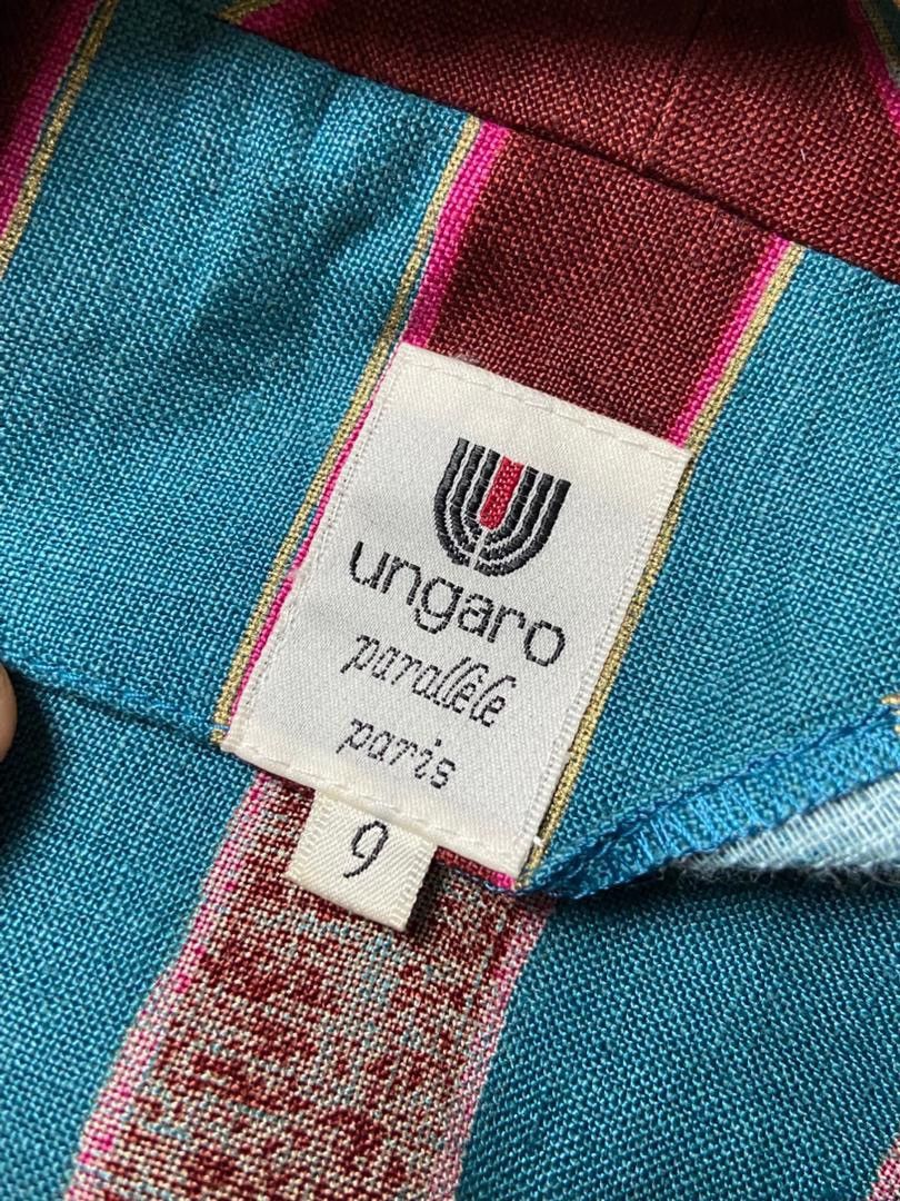 Japanese Brand UNGARO Brand Double Breasted Stripes Crop Blazer (191) Size XS / US 0-2 / IT 36-38 - 3 Thumbnail