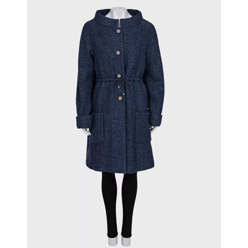 Chanel Blue Wool Fall 2012 Collection Coat SzFR40