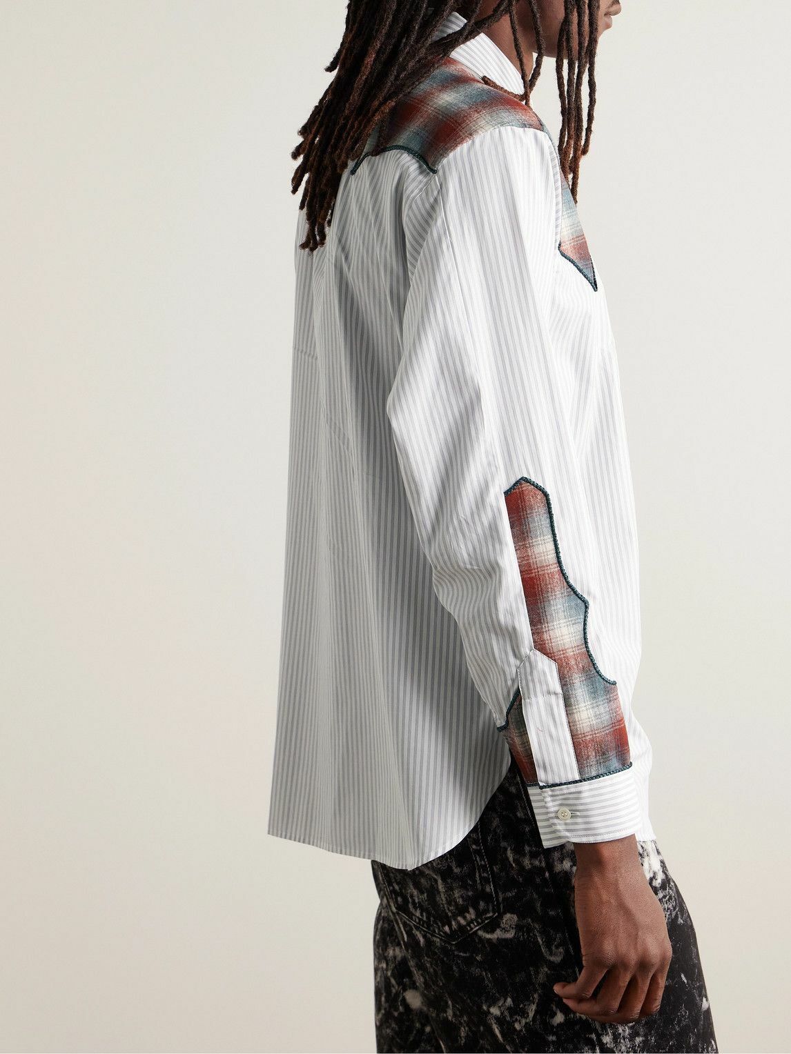 Maison Margiela o1w1db10525 Panelled Pinstripe Shirt in Multicolor Size US S / EU 44-46 / 1 - 3 Thumbnail