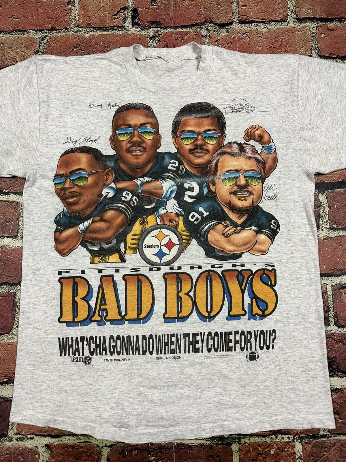 NFL VINTAGE Pittsburgh Steelers BAD BOYS T Shirt Xplosion 1994 Size US L / EU 52-54 / 3 - 2 Thumbnail