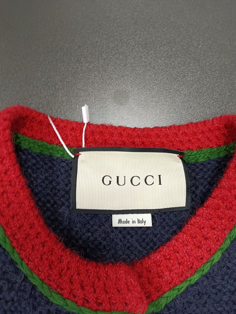 Gucci Gucci Rhinestone logo knitted buttoned cardigan jacket 2504 Size M / US 6-8 / IT 42-44 - 3 Thumbnail