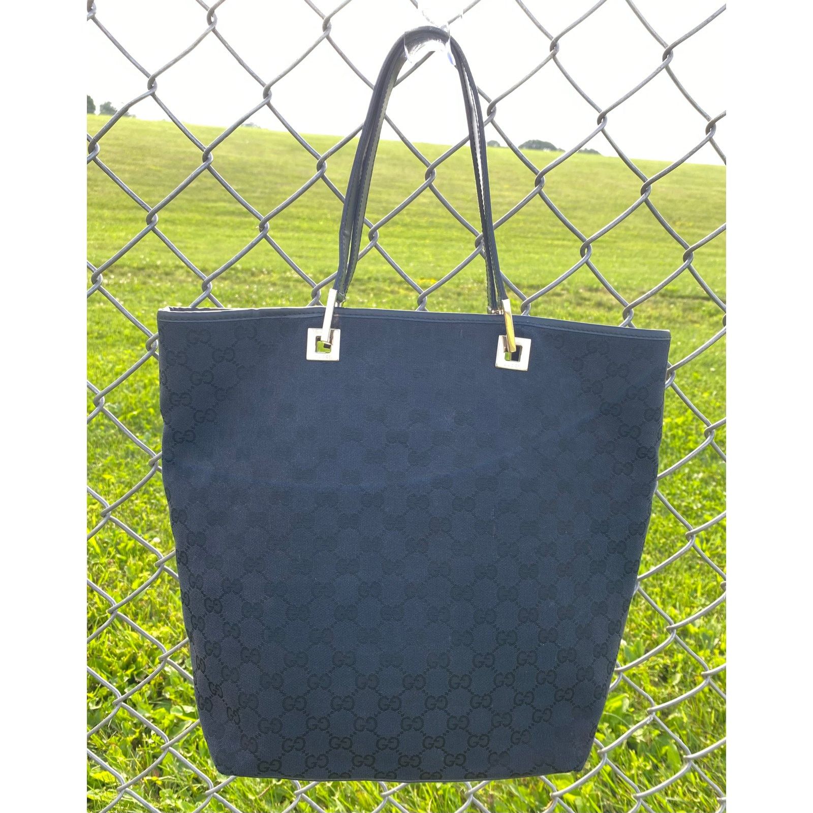 Gucci Vintage 00's Gucci Black Monogram Canvas Tote Size ONE SIZE - 2 Thumbnail