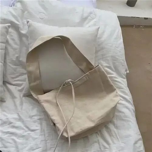 Japanese Brand × Vintage Loose fit white burlap shoudler tote bag Size ONE SIZE - 1 Thumbnail