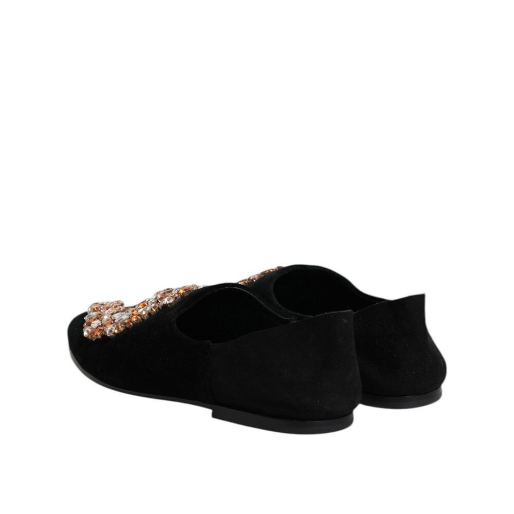Dolce & Gabbana Dolce & Gabbana Black Velvet Embellished Loafer Slip On Shoe Size US 10 / EU 43 - 5 Thumbnail