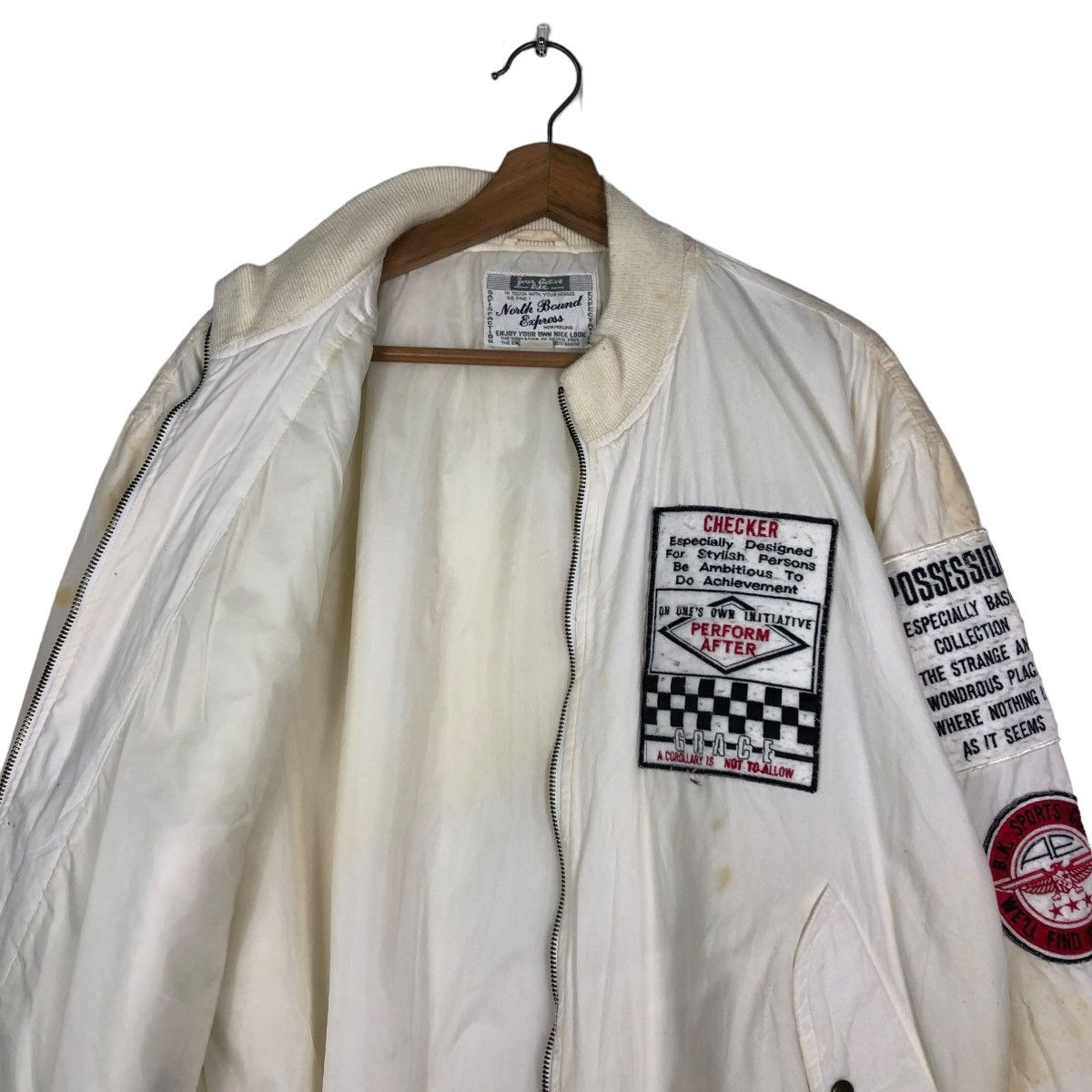 Japanese Brand 🔥VINTAGE BOMBER JACKET BIKER NORTH BOUND EXPRESS Size US M / EU 48-50 / 2 - 12 Thumbnail