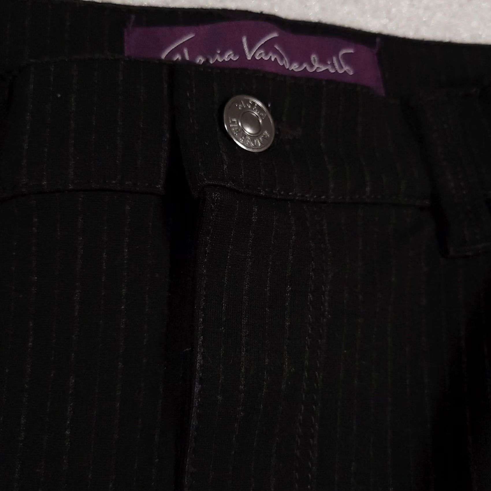 Gloria Vanderbilt Gloria Vanderbilt Pants Womens 10 Black Pinstripe Straight Leg Dress Trousers Slim Workwear Casual Size 32" / US 10 / IT 46 - 5 Thumbnail