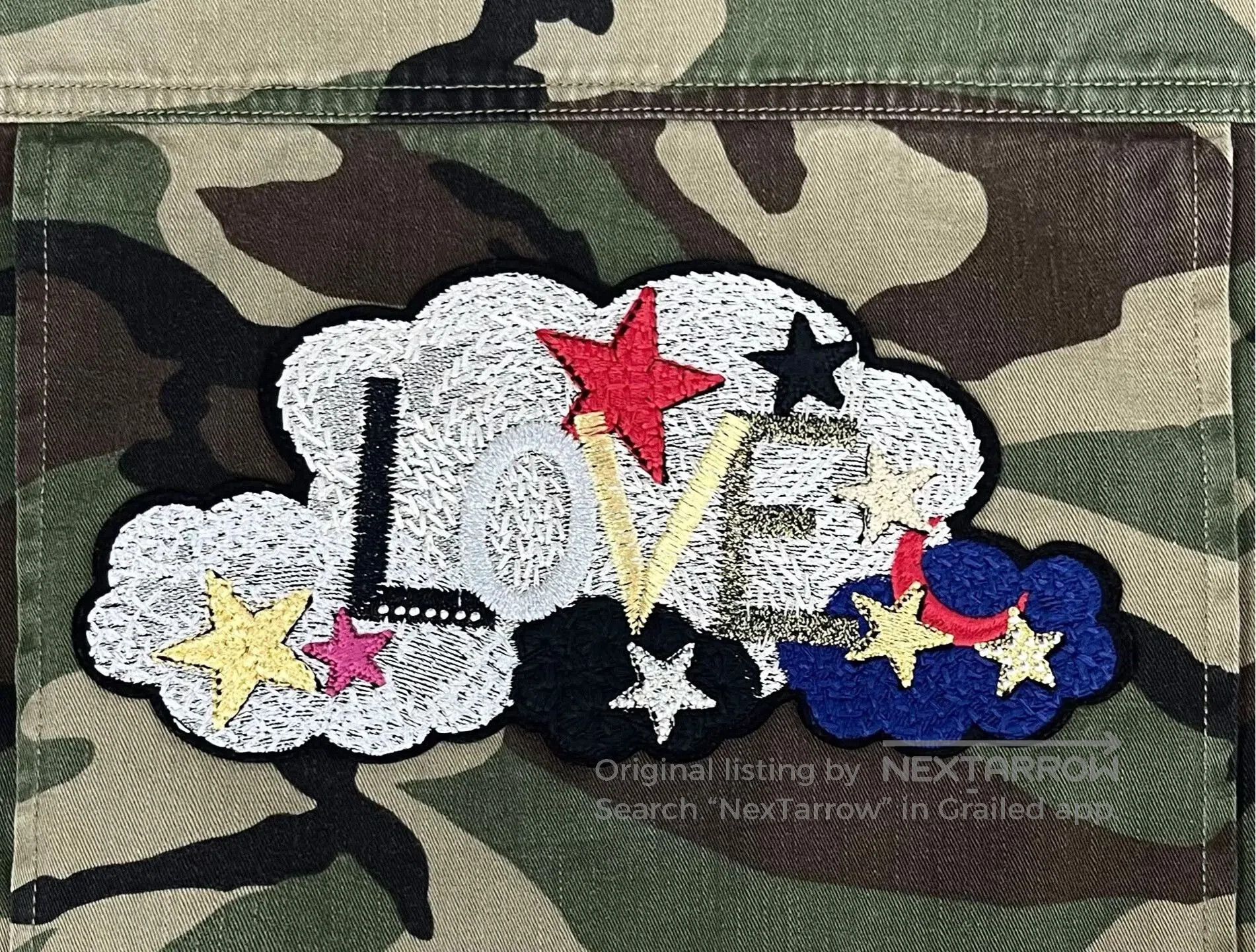 Saint Laurent Paris military green camouflage jacket with embroidery. Size US S / EU 44-46 / 1 - 5 Thumbnail