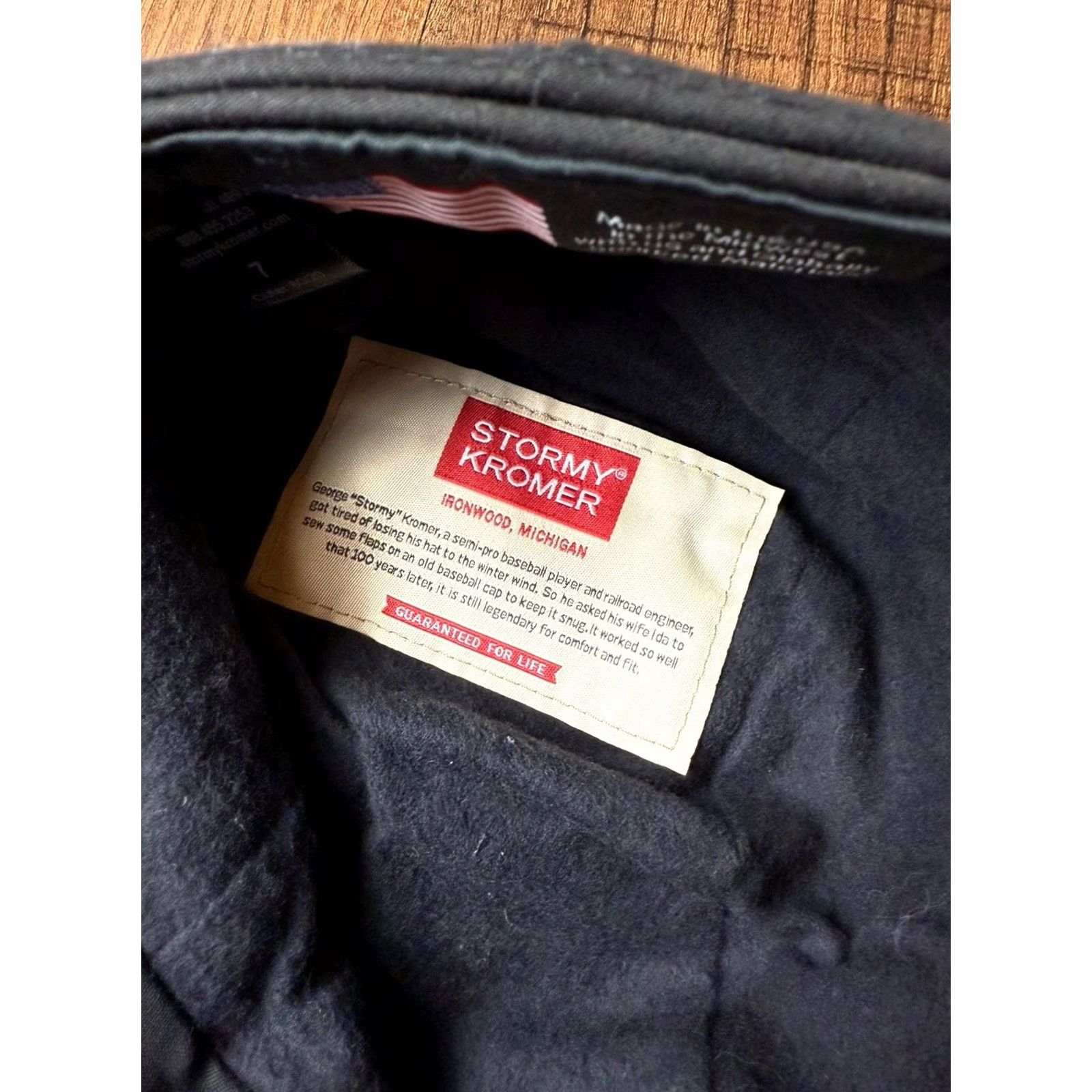 Vintage Stormy Kromer Hat Cap Mens 7 Gray Black Plaid Wool Winter Made USA Ear Flap Lined Baseball Cap Men Size ONE SIZE - 7 Thumbnail