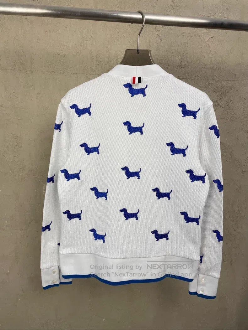 Thom Browne Thom Browne White Joint Full Print Blue Embroidered Dog Wa Size US XS / EU 42 / 0 - 2 Thumbnail