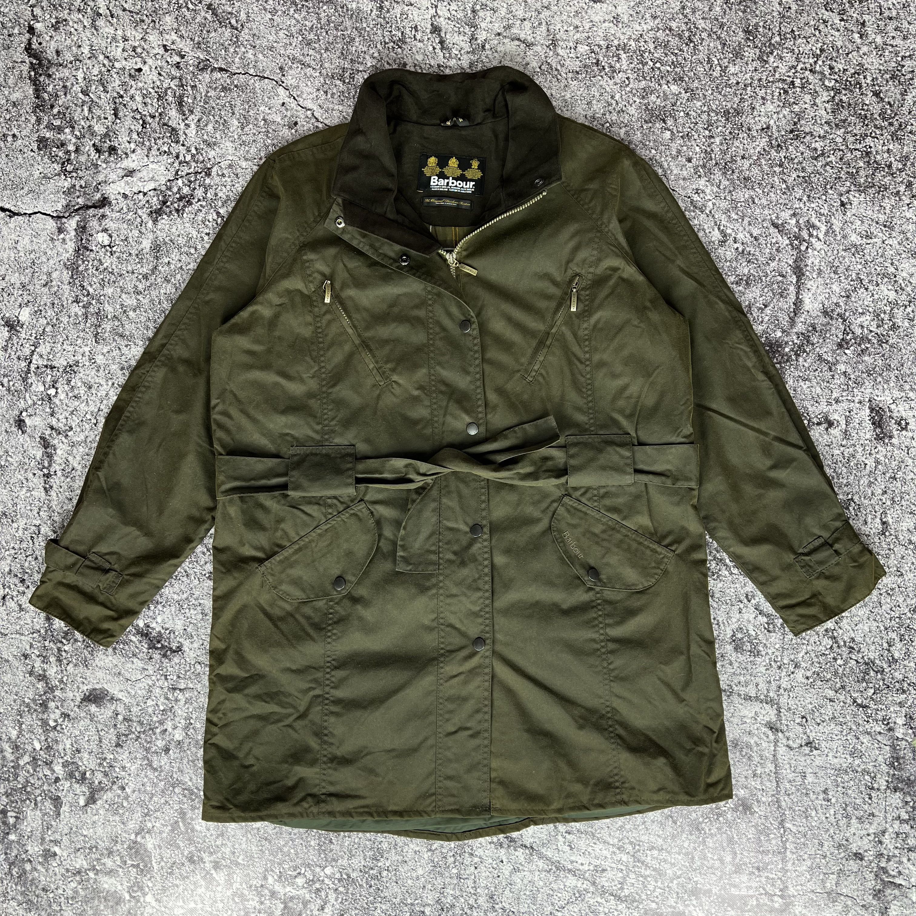 Barbour Newhampton Waxed Trench Coat Jacket Size UK 16