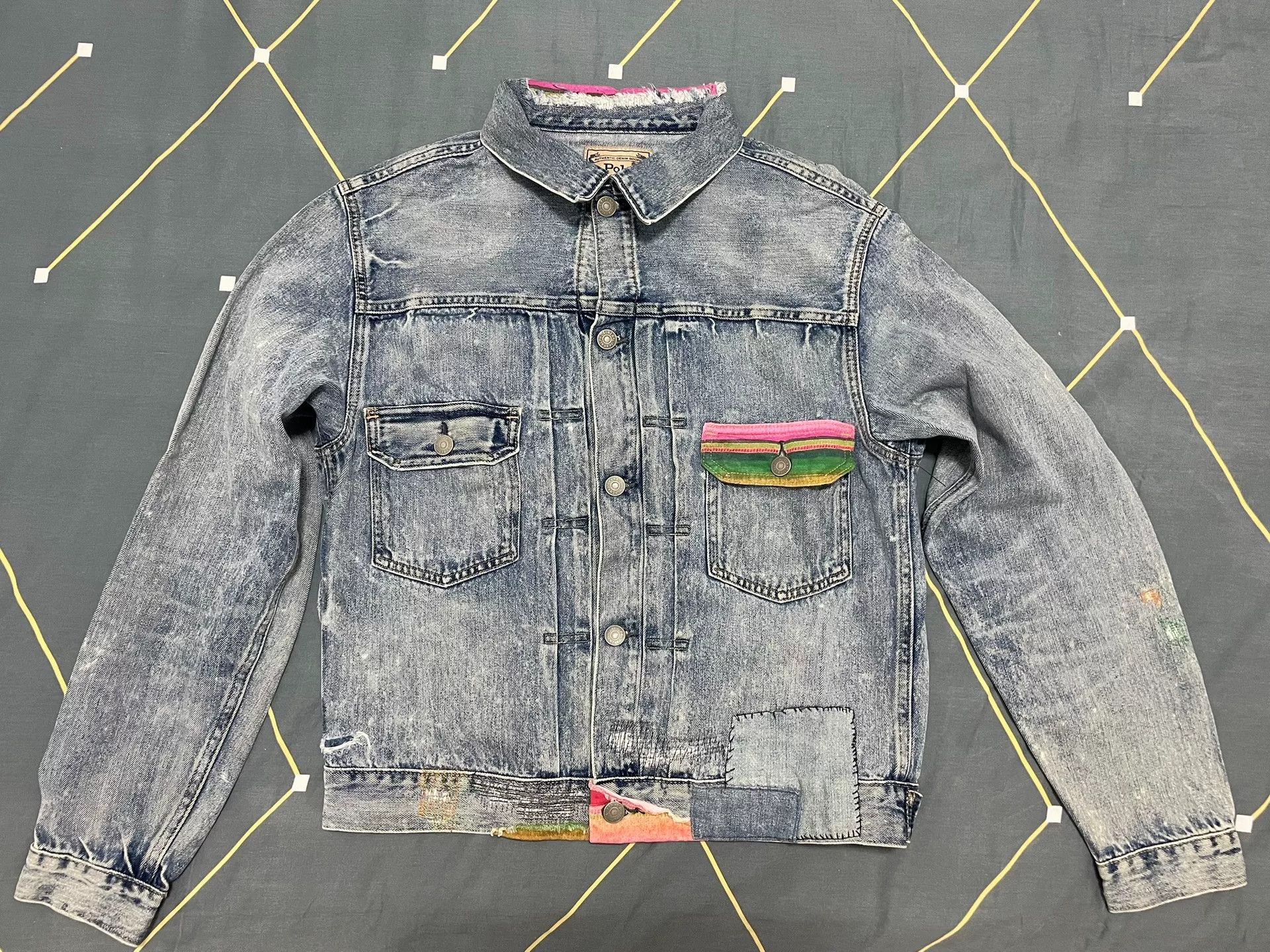 Polo Ralph Lauren Polo Ralph Lauren Distressed Denim Jacket Size US S / EU 44-46 / 1 - 1 Thumbnail