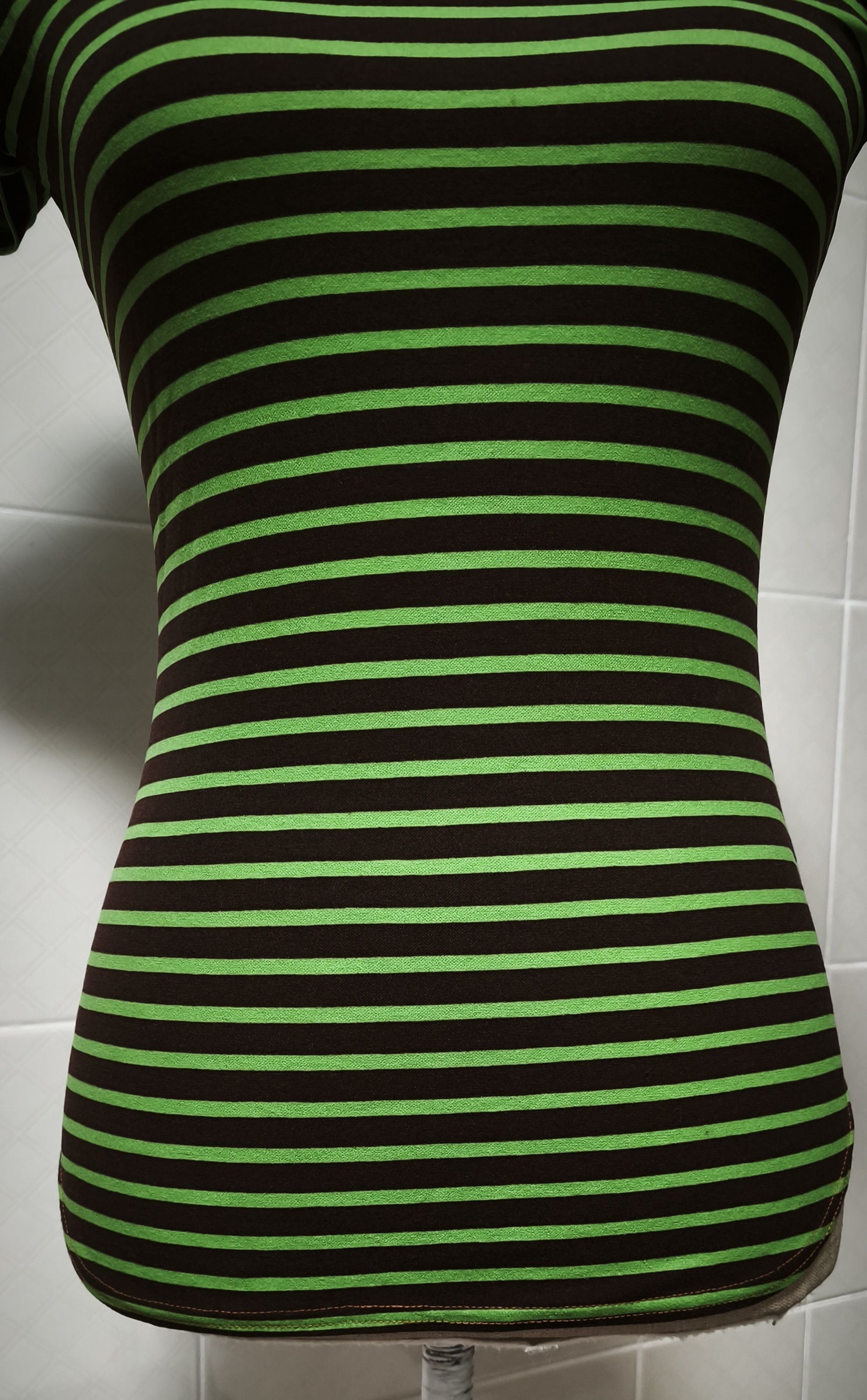 Jean Paul Gaultier Year: 1997 - Green and dark Brown stripes top Size S / US 4 / IT 40 - 3 Thumbnail