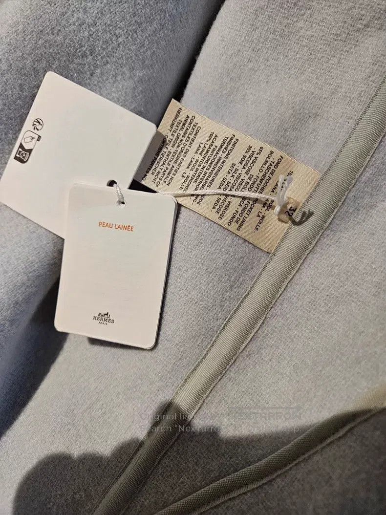 Hermes Hermes Light Blue Wool Single-Breasted Coat Size 4XL / US 24-26 - 7 Thumbnail