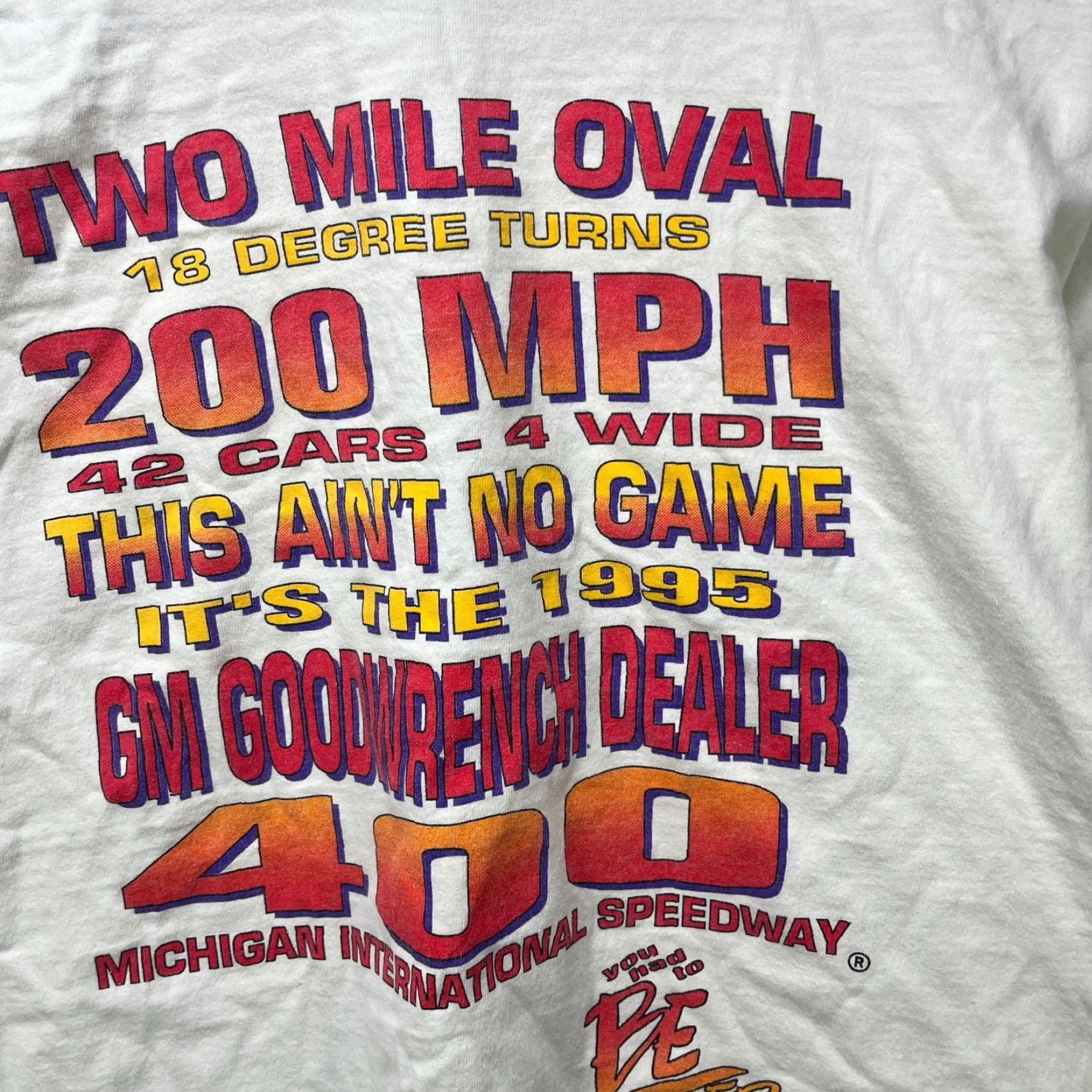 NASCAR VINTAGE NASCAR 90s Michigan Winston Cup T-Shirt 2XL White Men Shirt, 2XL, Vintage, 90s, Mens Size US XXL / EU 58 / 5 - 7 Thumbnail