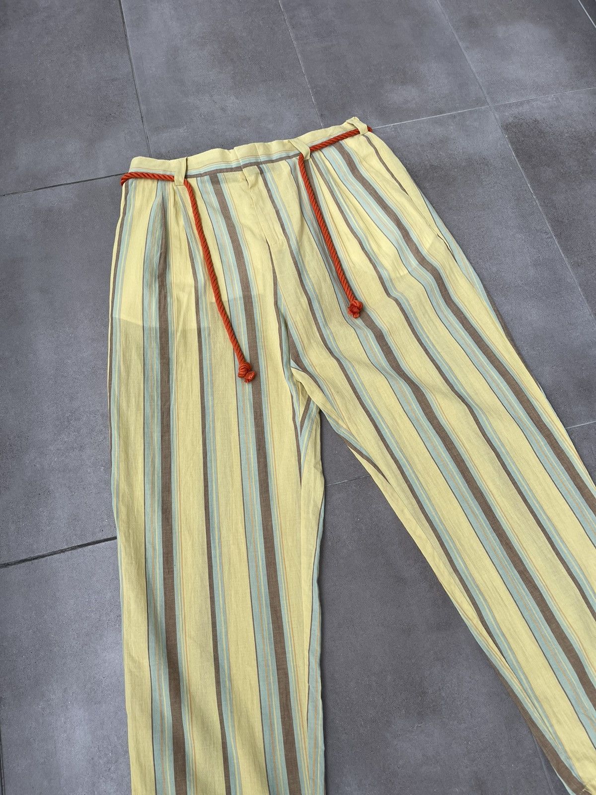 Viktor & Rolf !DS! SS20 Viktor & Rolf Stripe Print Yellow Trousers Size US 36 / EU 52 - 8 Thumbnail