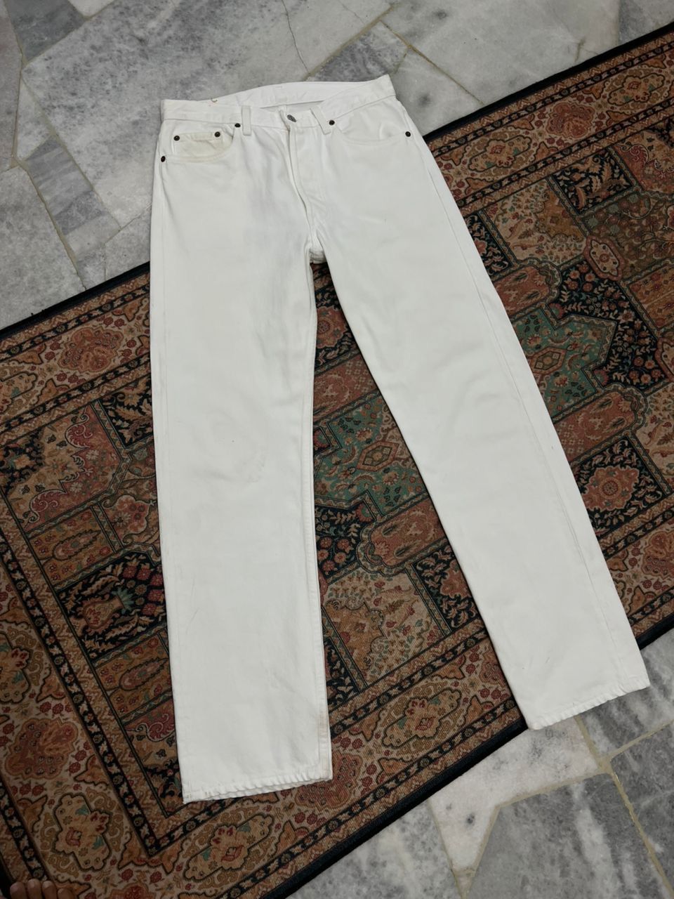 Levi's Vintage 1990’s Levis 501 white colour Size US 32 / EU 48 - 1 Thumbnail