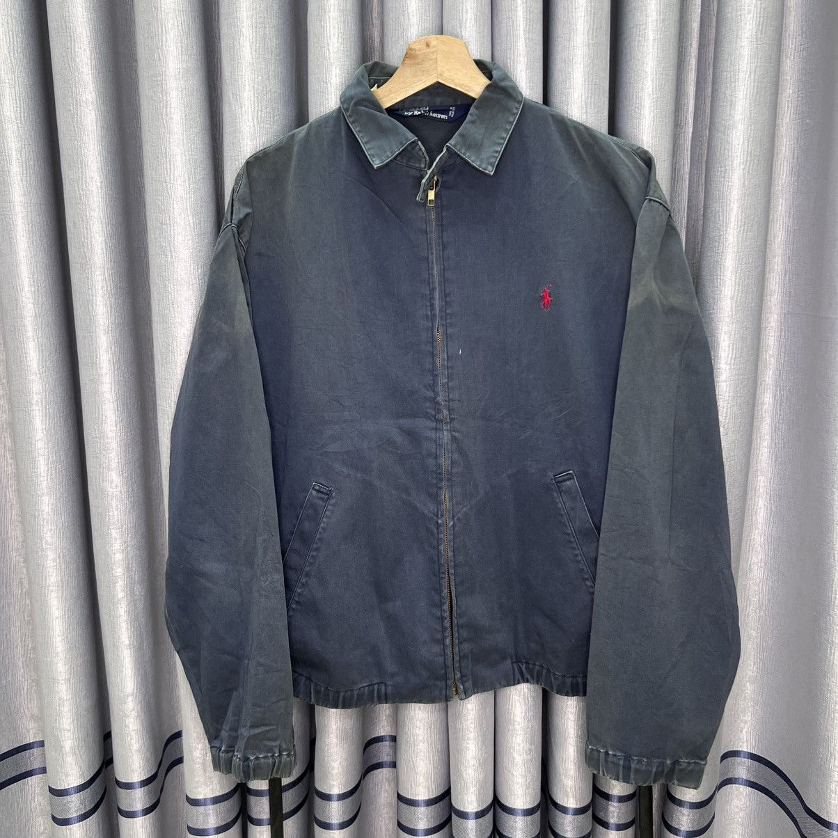 Vintage Vintage Thrashed Faded Polo Ralph Lauren Zip Up Jacket Size US XL / EU 56 / 4 - 1 Thumbnail