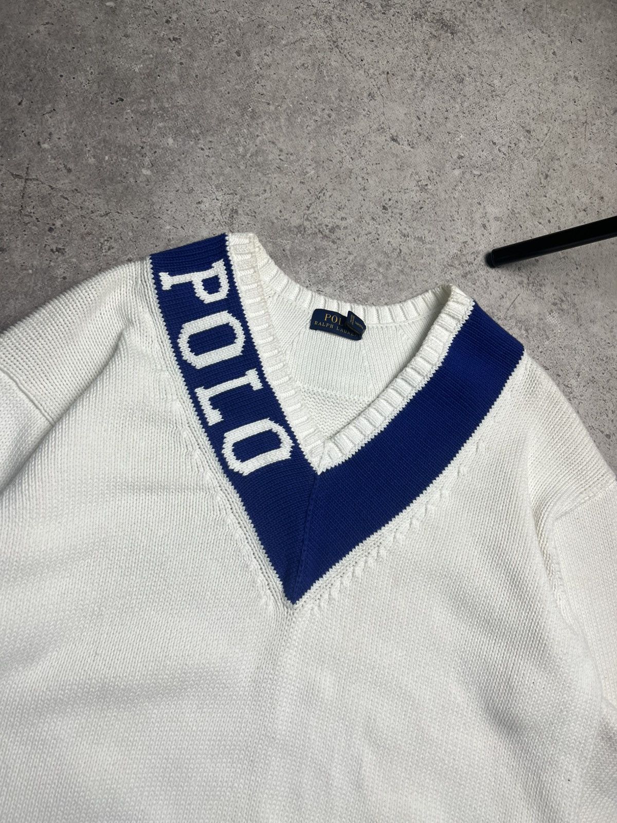 Polo Ralph Lauren Vintage 90s Preppy Knit V-neck Sweater Tennis Size S Size US S / EU 44-46 / 1 - 3 Thumbnail